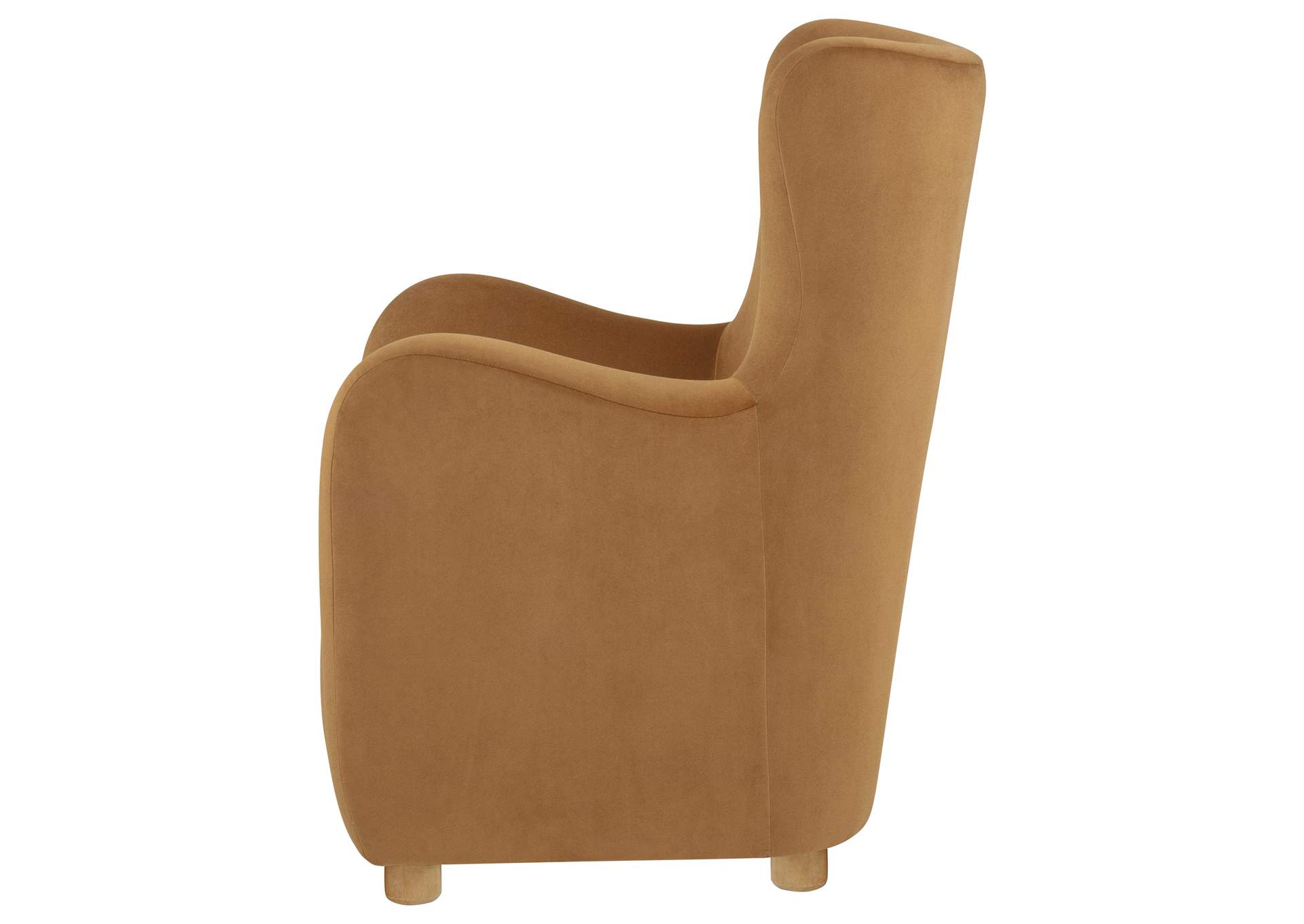 Thornton Velvet Upholstered Wingback Lounge Accent Chair Cognac image 6