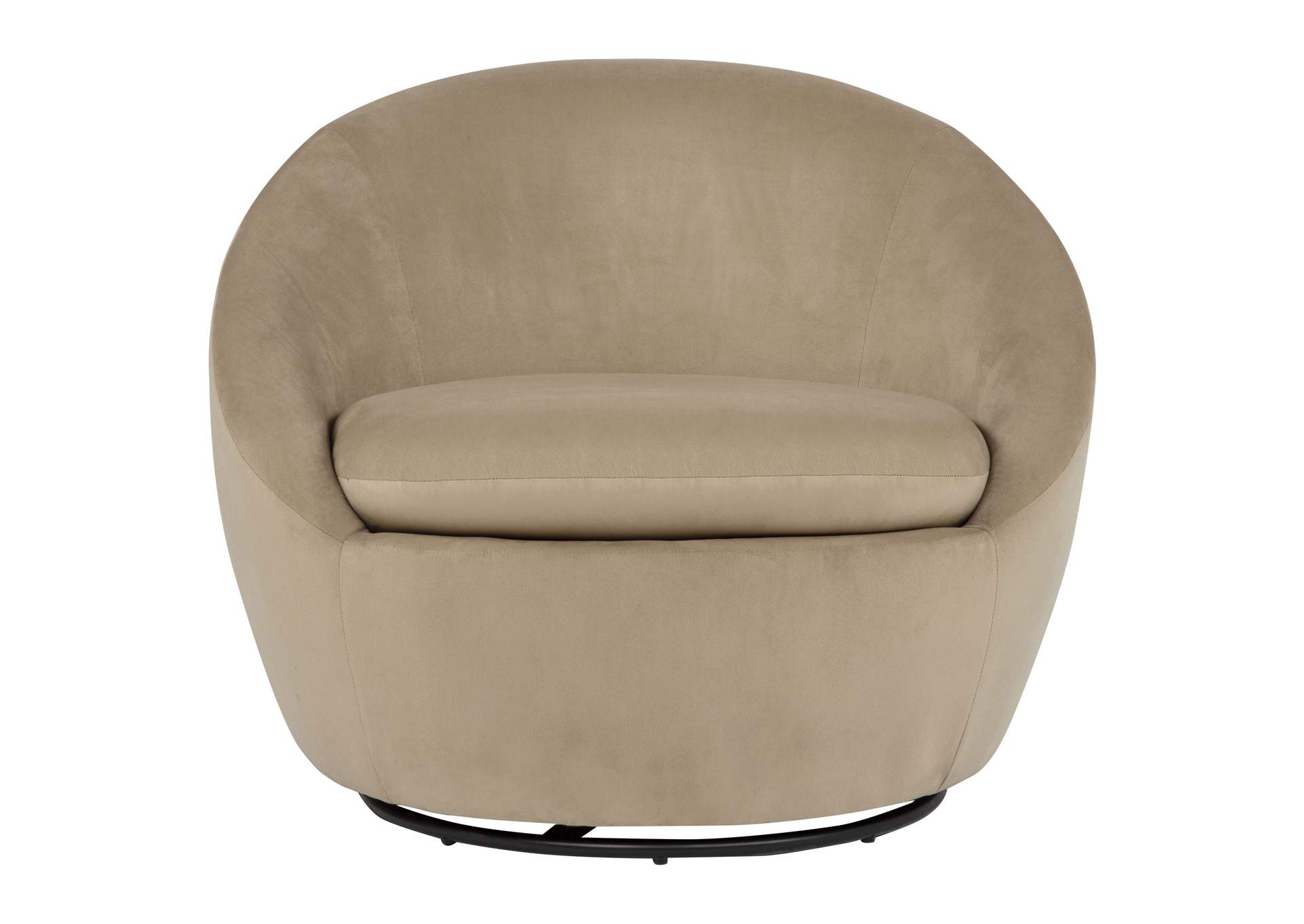 Myernick Velvet Upholstered Swivel Accent Chair Camel image 6