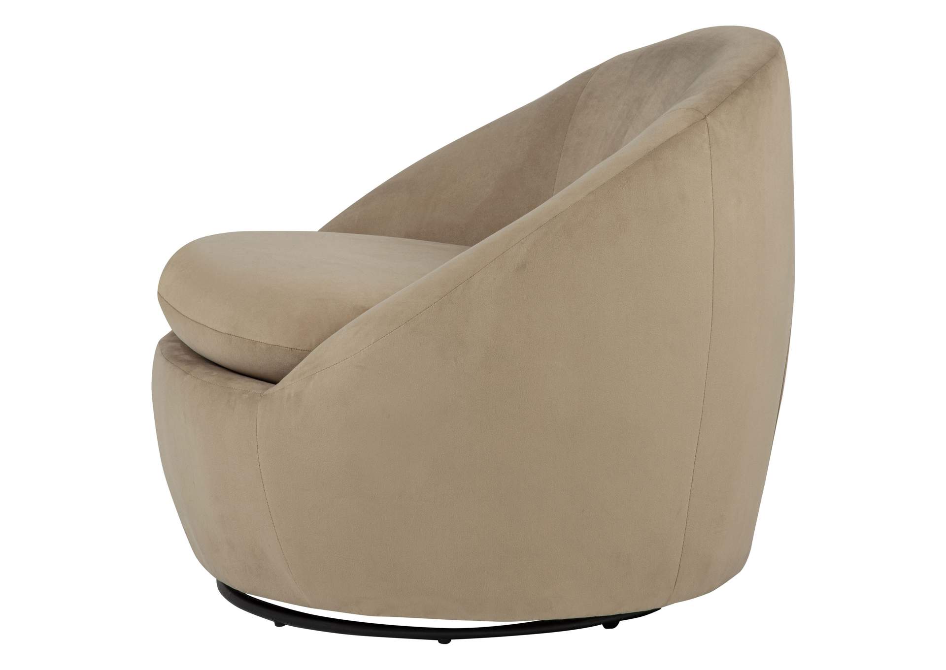 Myernick Velvet Upholstered Swivel Accent Chair Camel image 8