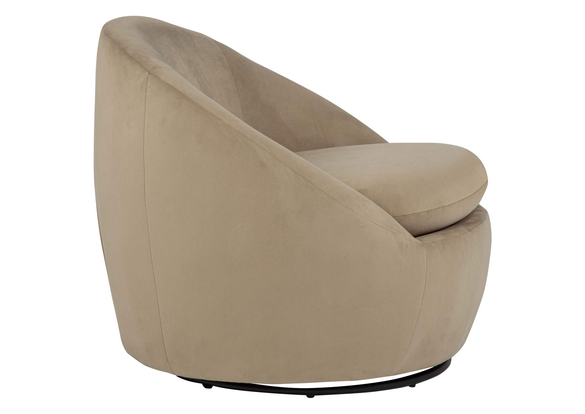 Myernick Velvet Upholstered Swivel Accent Chair Camel image 12