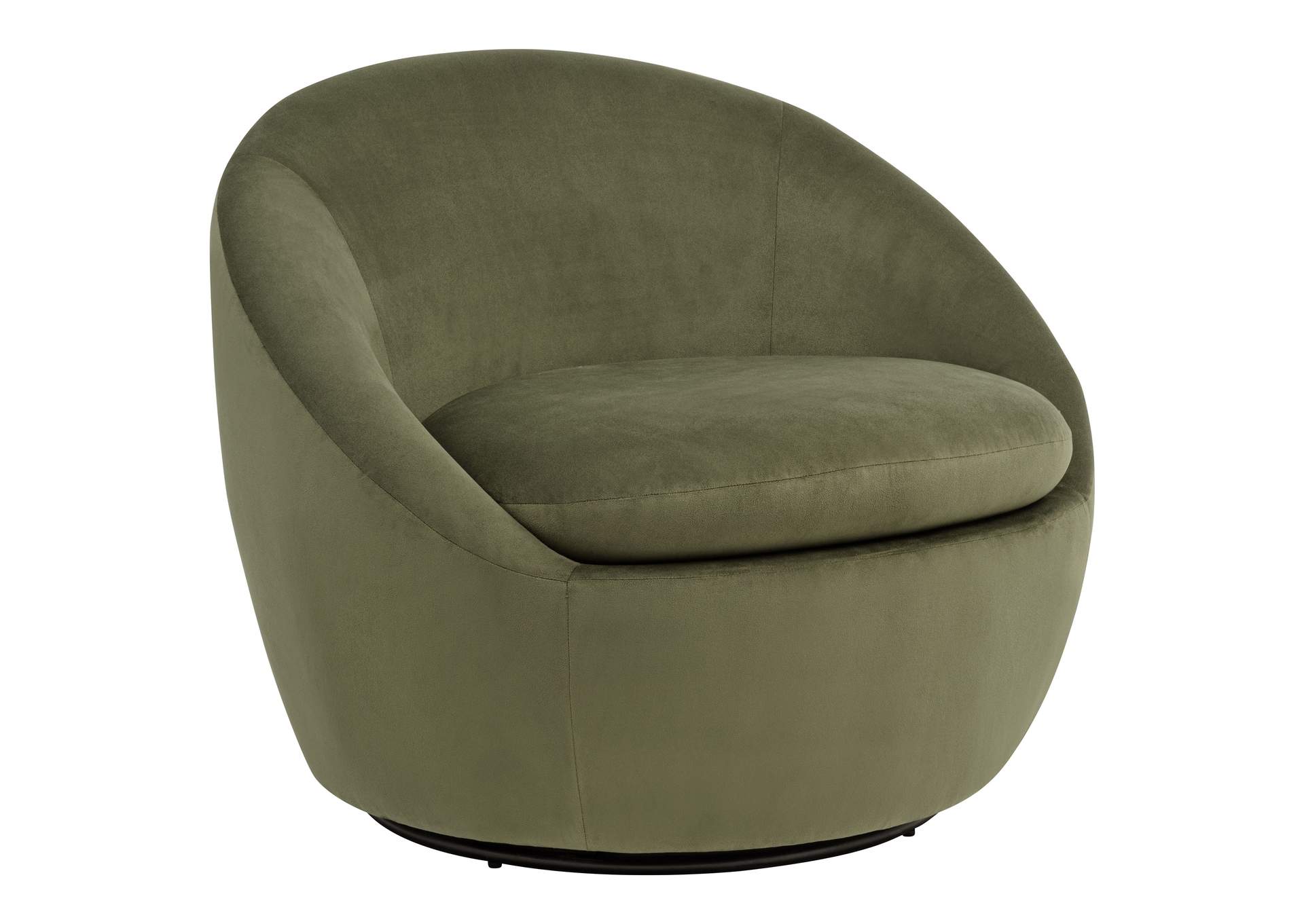 Myernick Velvet Upholstered Swivel Accent Chair Olive image 1