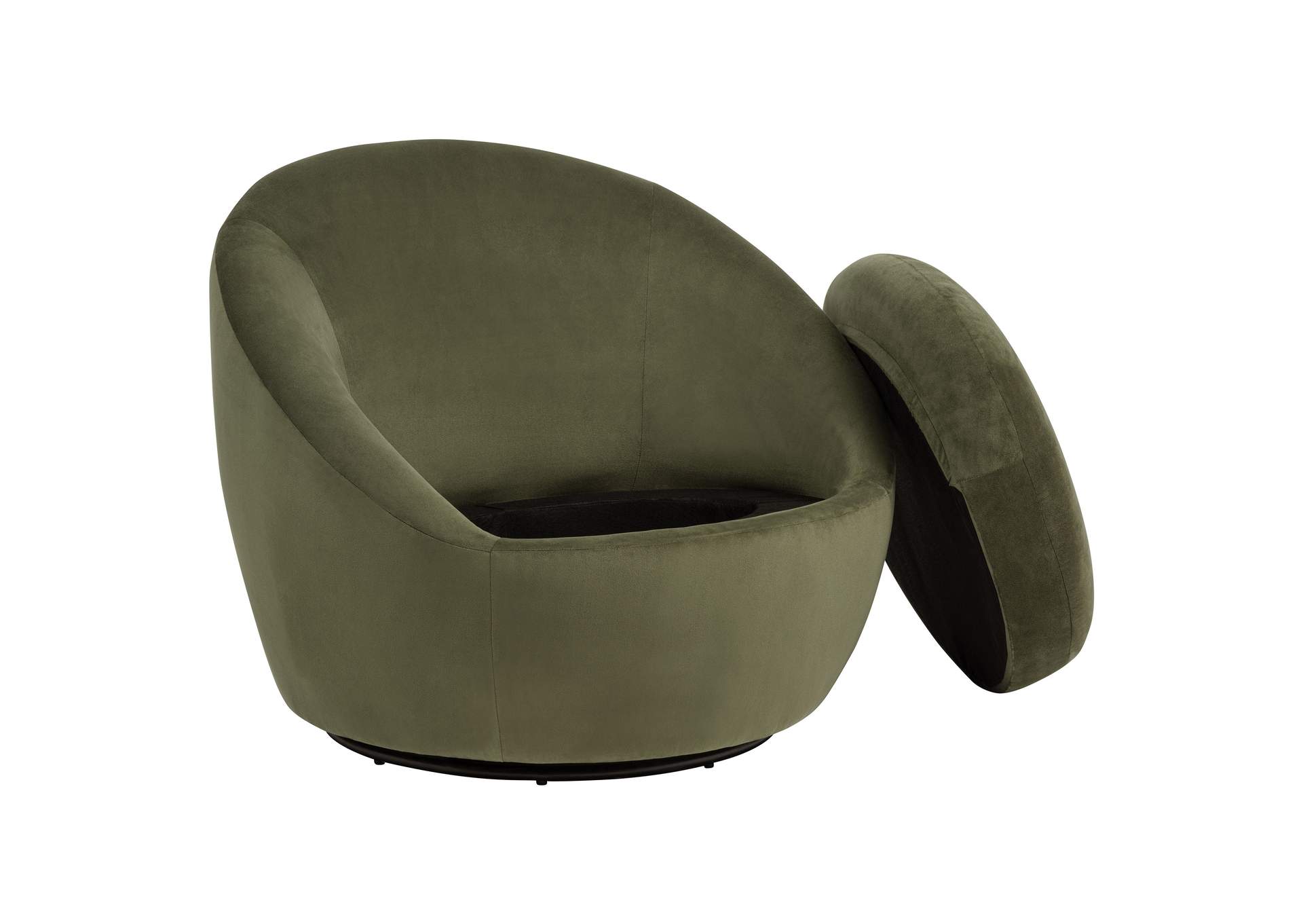 Myernick Velvet Upholstered Swivel Accent Chair Olive image 5