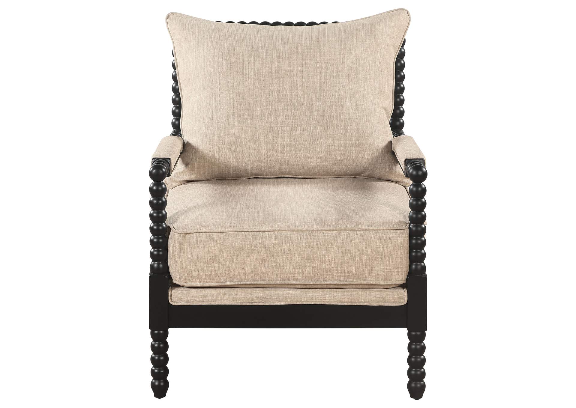 Blanchett Upholstered Bobbin Accent Chair Beige and Black image 4