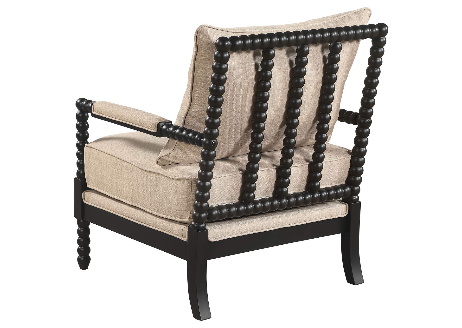 Blanchett Upholstered Bobbin Accent Chair Beige and Black image 7