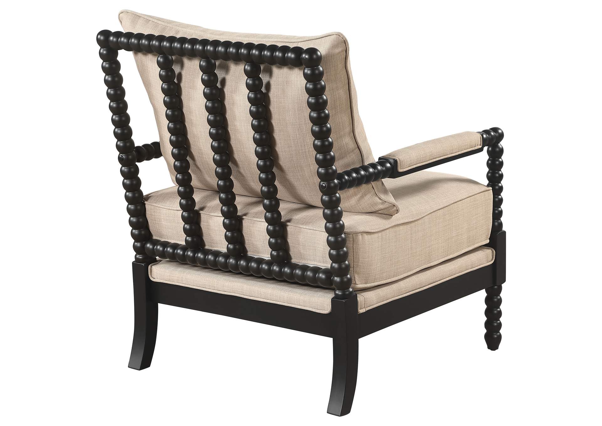 Blanchett Upholstered Bobbin Accent Chair Beige and Black image 8