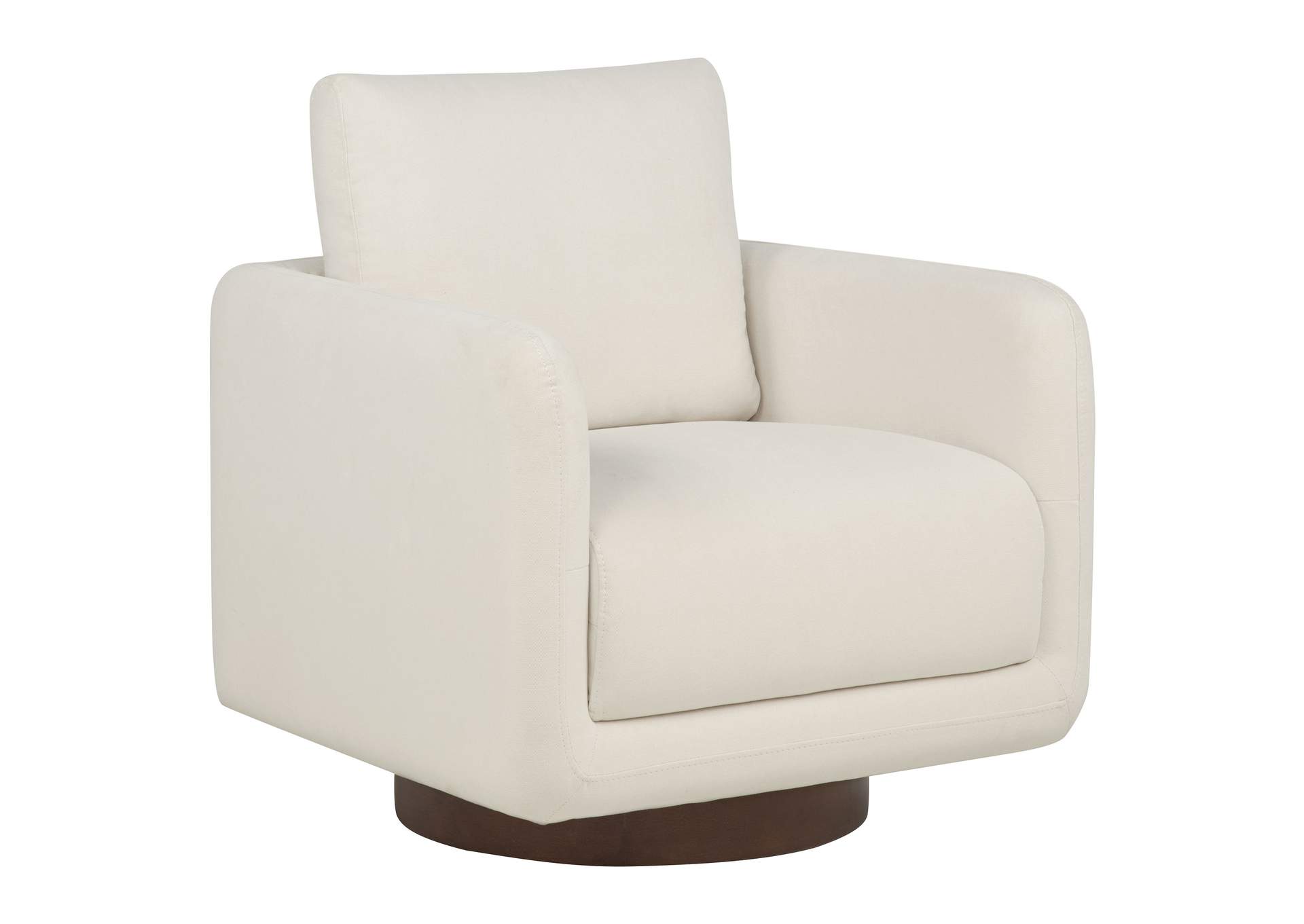 Iris Fabric Upholstered Swivel Accent Chair Ivory image 1