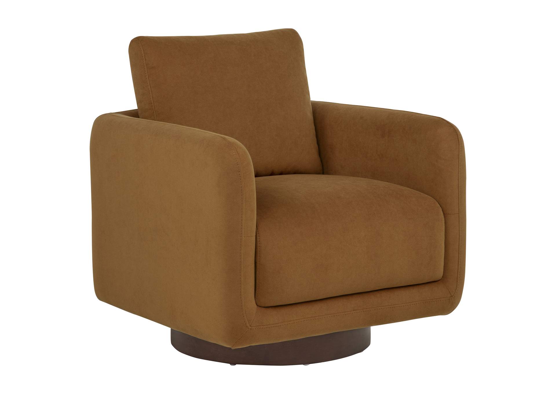Iris Fabric Upholstered Swivel Accent Chair Rust image 1