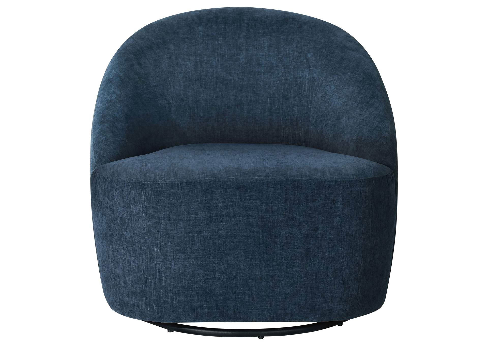 Leon Upholstered Barrel Swivel Accent Chair Navy image 4