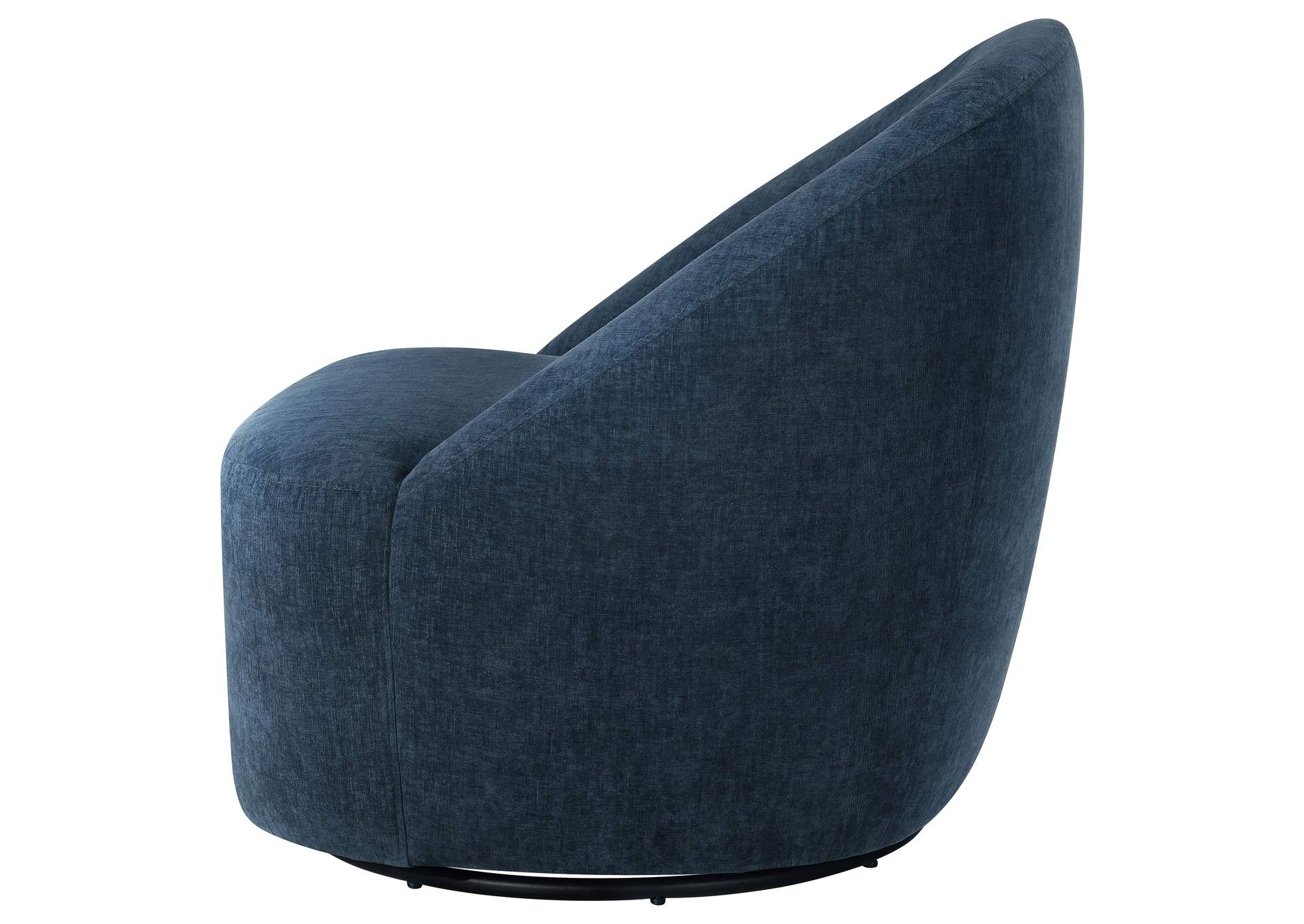 Leon Upholstered Barrel Swivel Accent Chair Navy image 6
