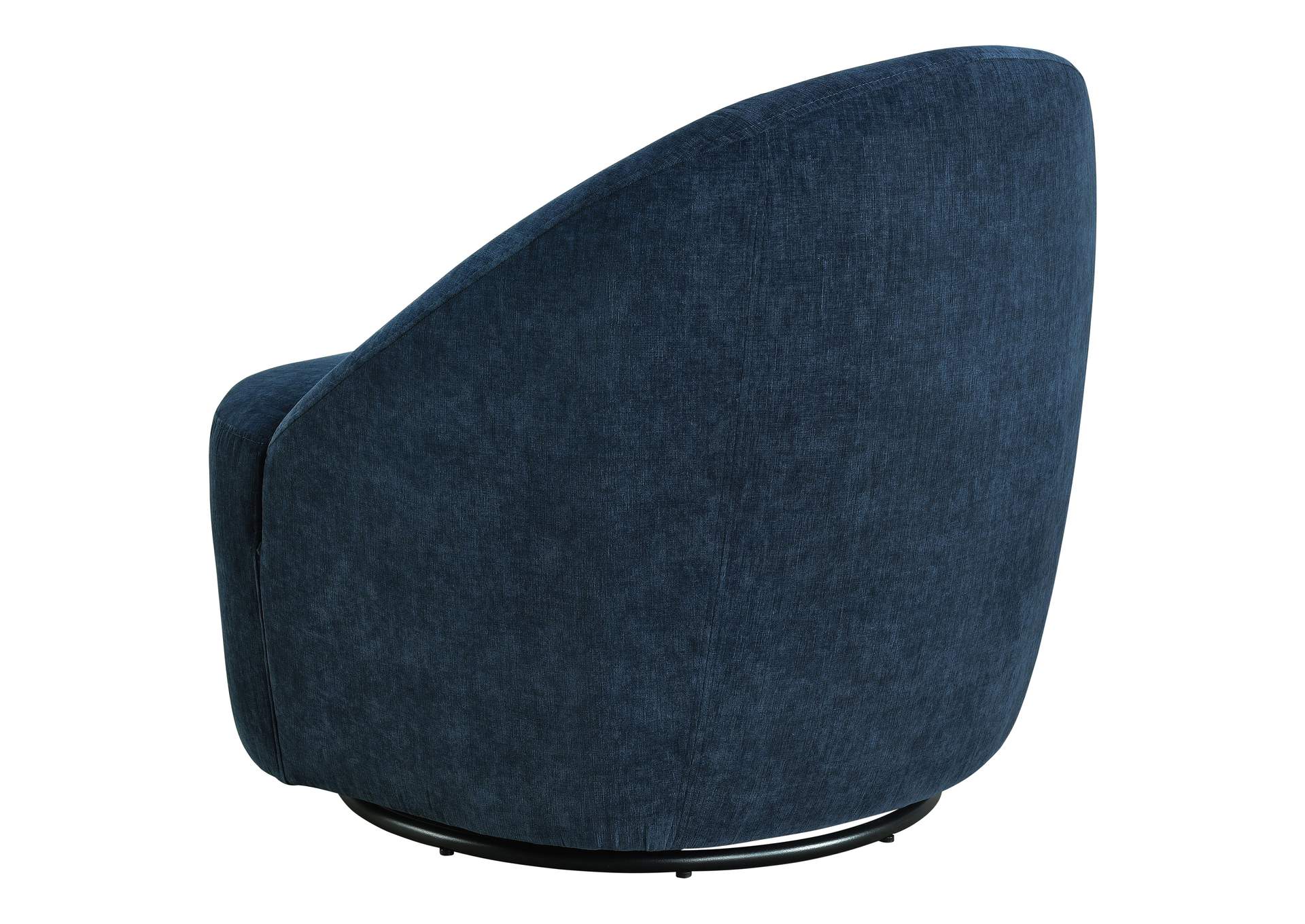 Leon Upholstered Barrel Swivel Accent Chair Navy image 7