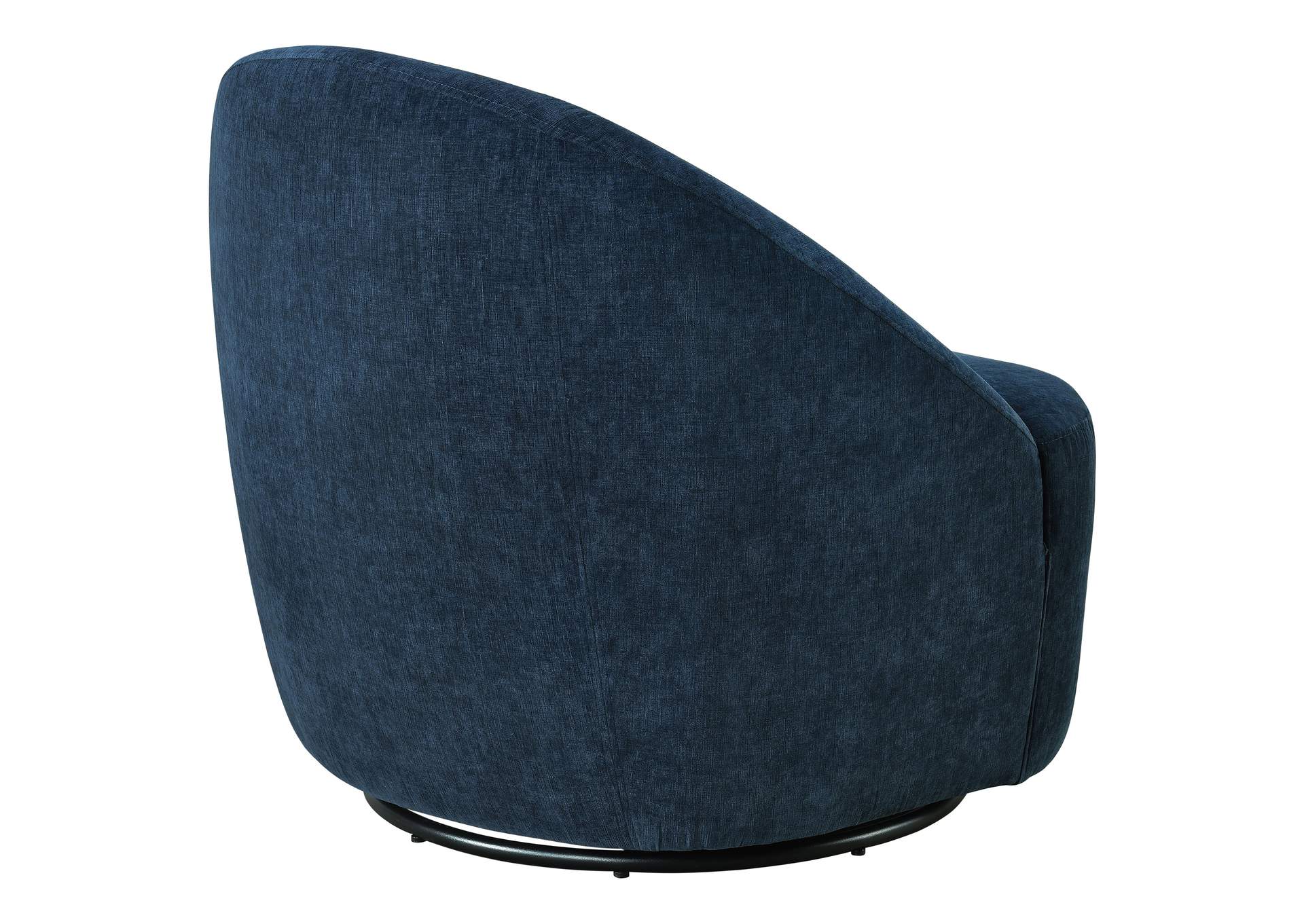 Leon Upholstered Barrel Swivel Accent Chair Navy image 9