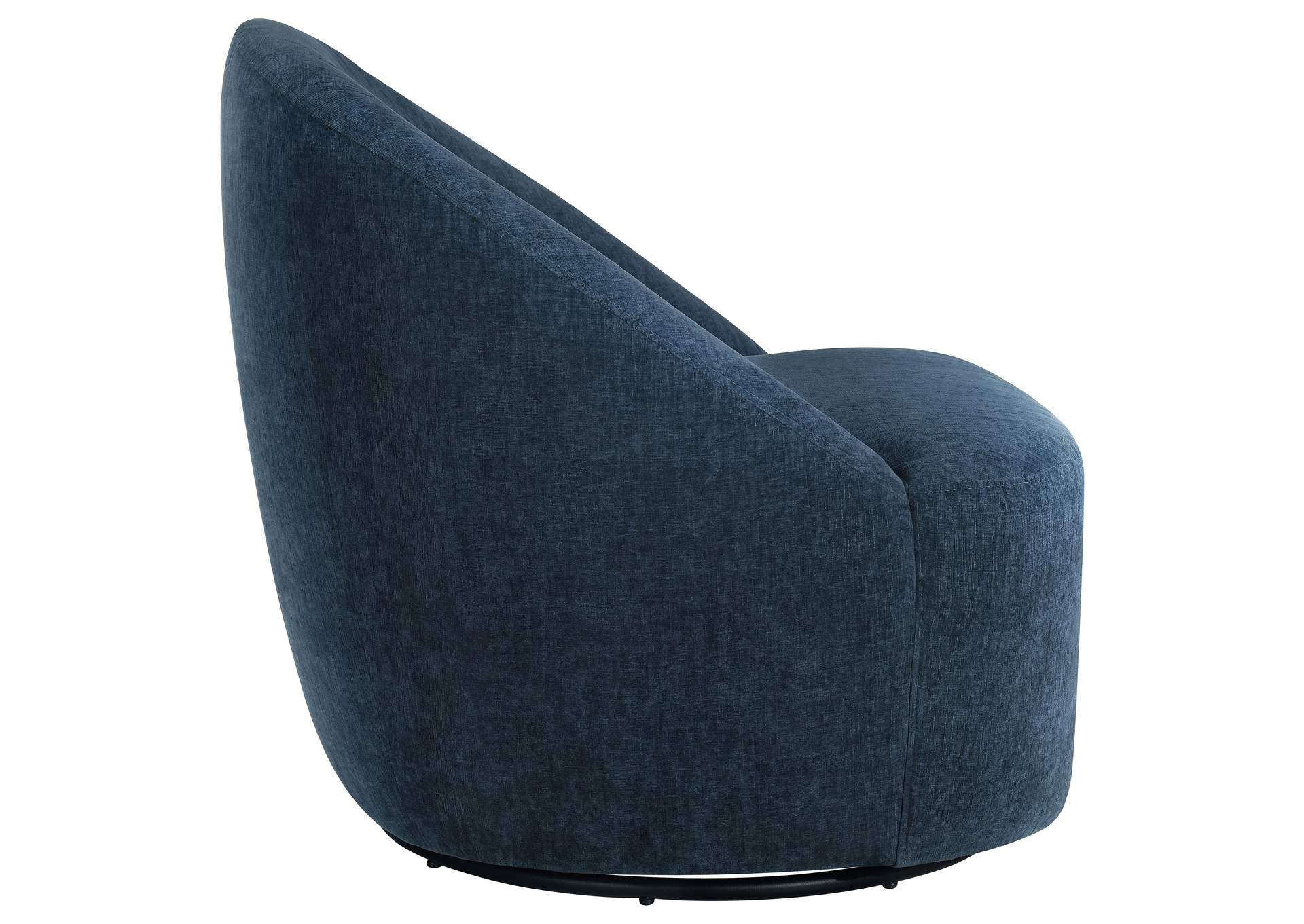 Leon Upholstered Barrel Swivel Accent Chair Navy image 10