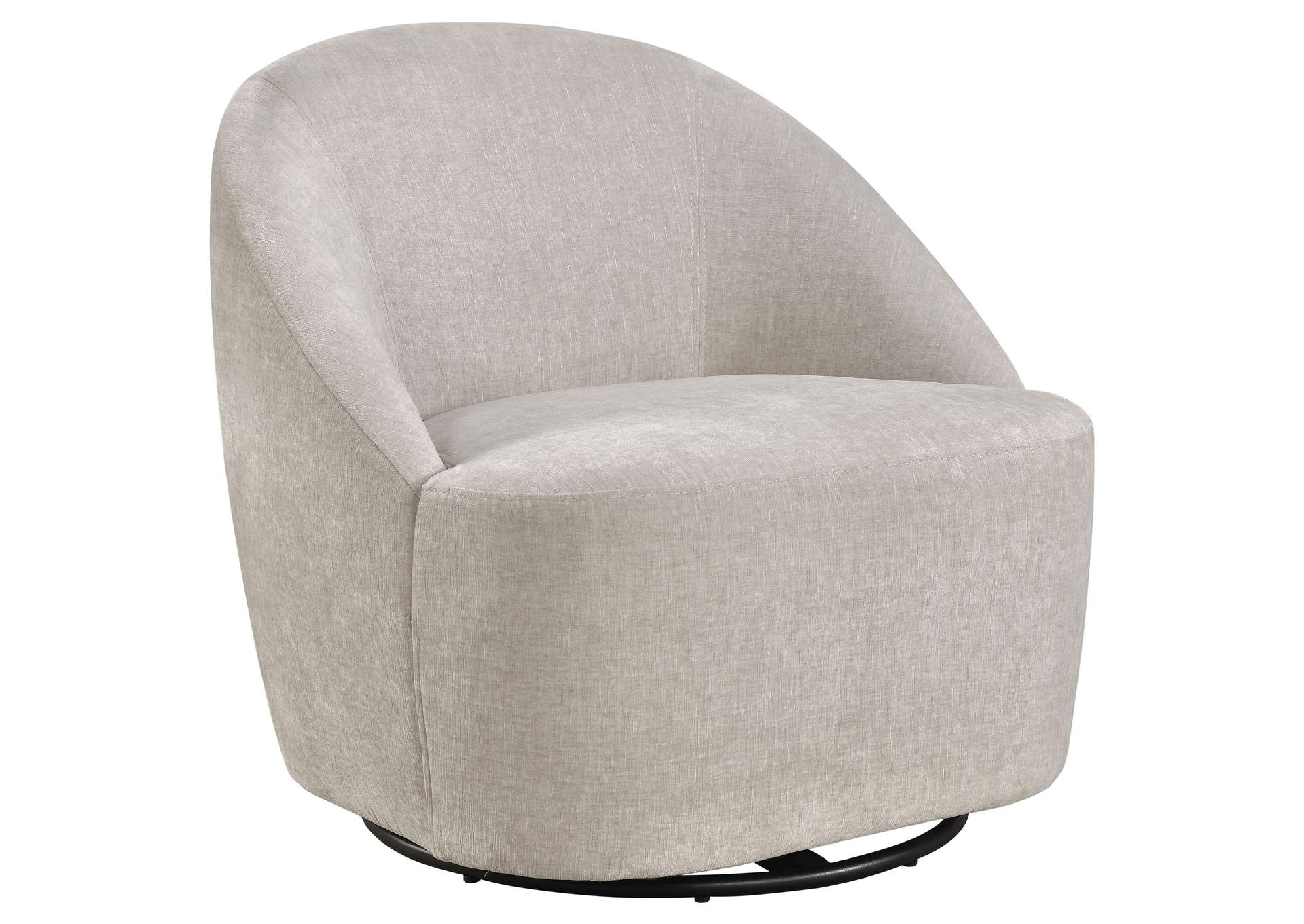 Leon Chenille Upholstered Swivel Accent Chair Beige image 1
