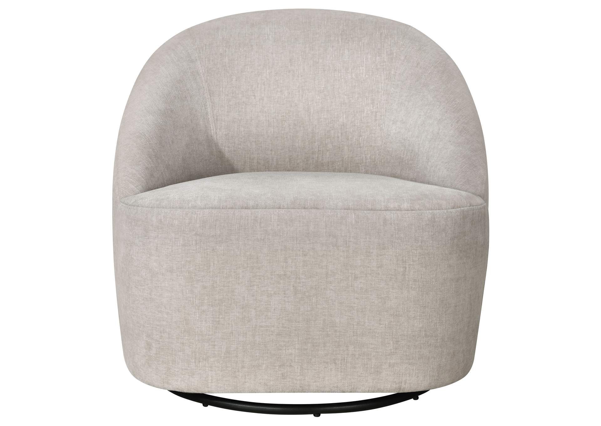 Leon Chenille Upholstered Swivel Accent Chair Beige image 4