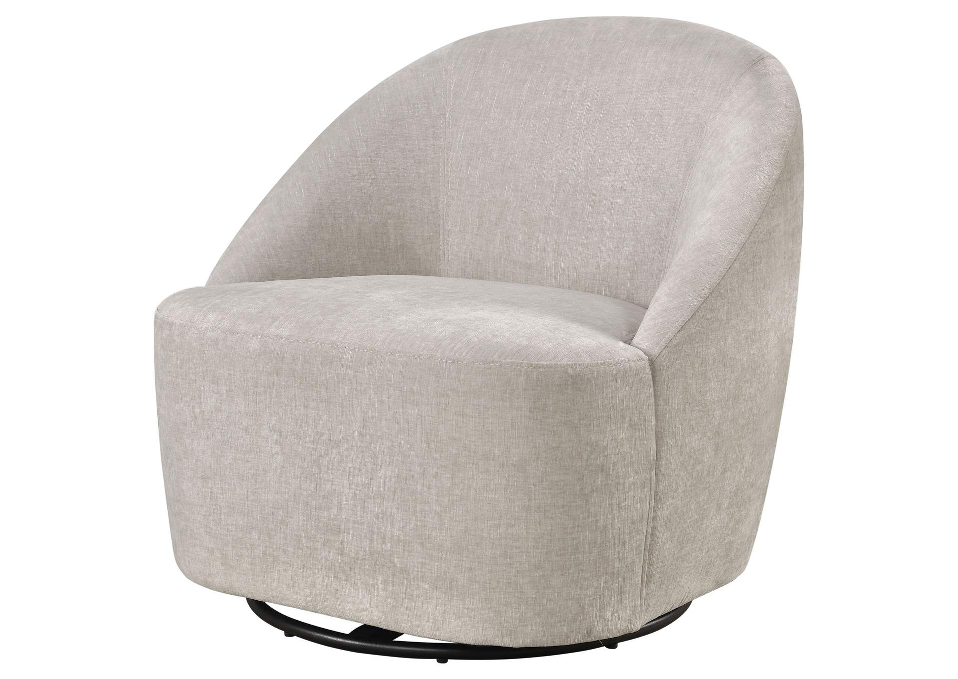 Leon Chenille Upholstered Swivel Accent Chair Beige image 5
