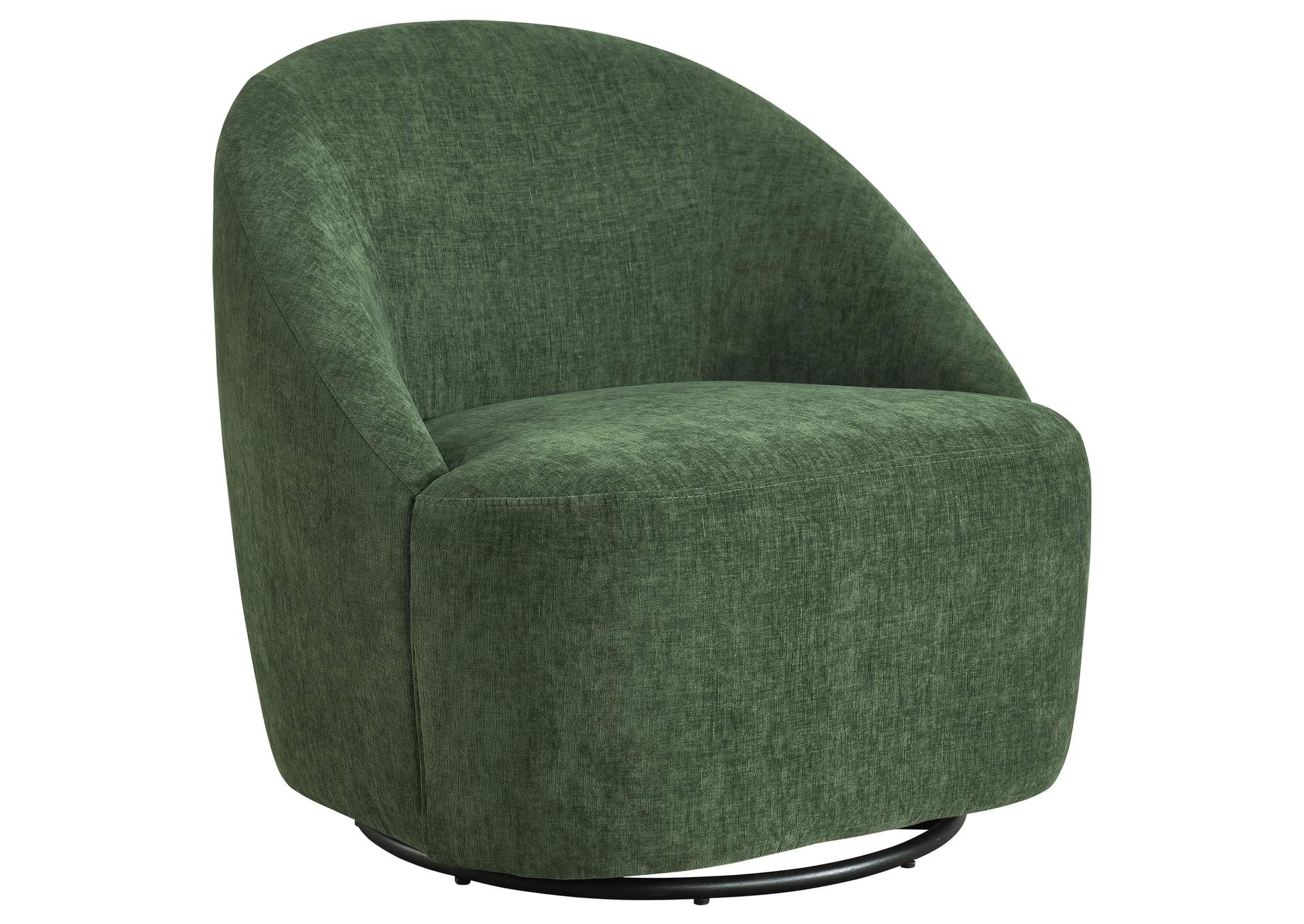 Leon Chenille Upholstered Swivel Accent Chair Green image 1