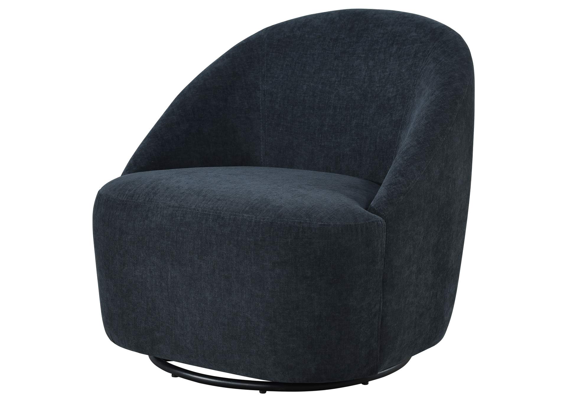 Leon Chenille Upholstered Swivel Accent Chair Black image 5