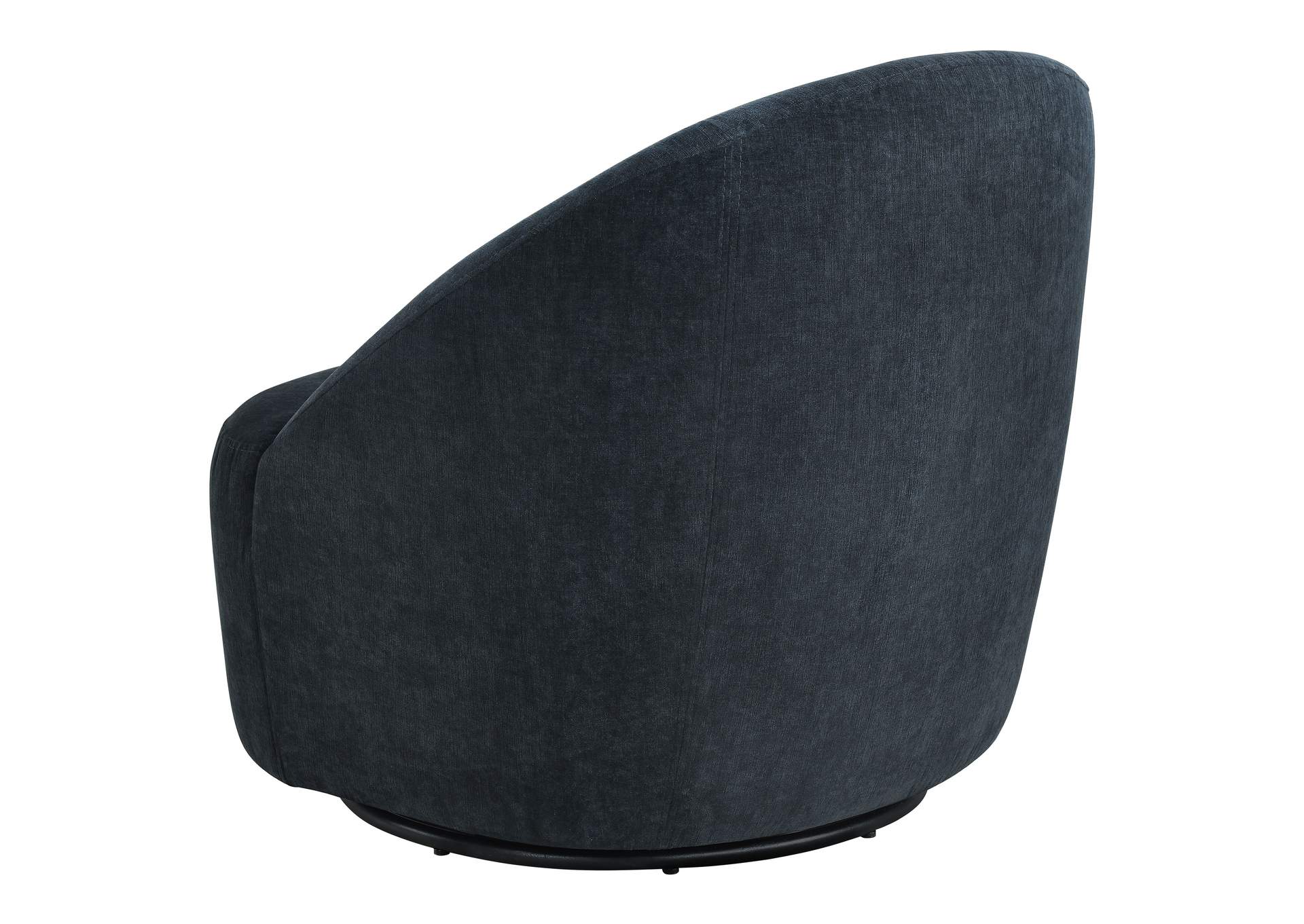 Leon Chenille Upholstered Swivel Accent Chair Black image 7