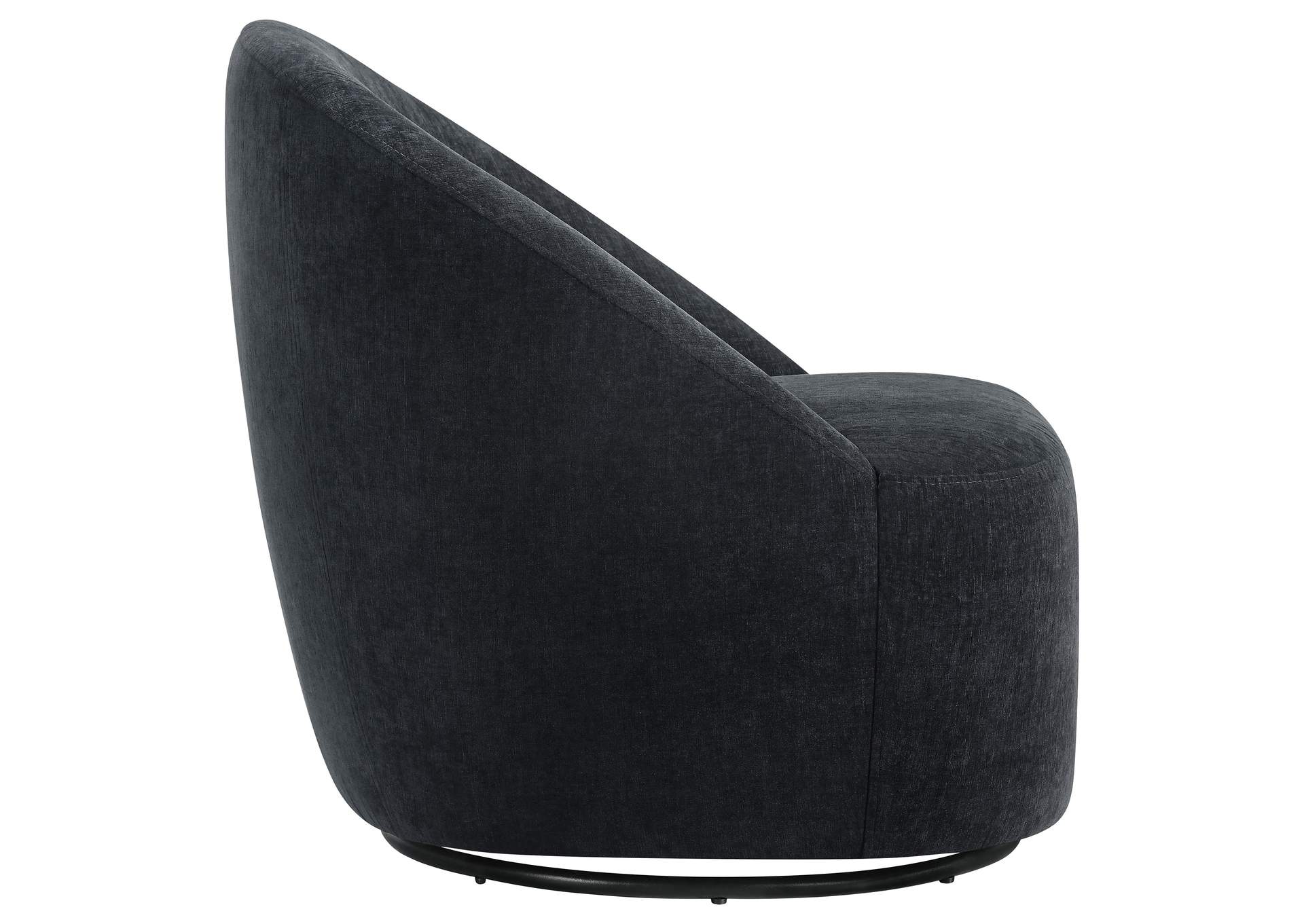 Leon Chenille Upholstered Swivel Accent Chair Black image 10