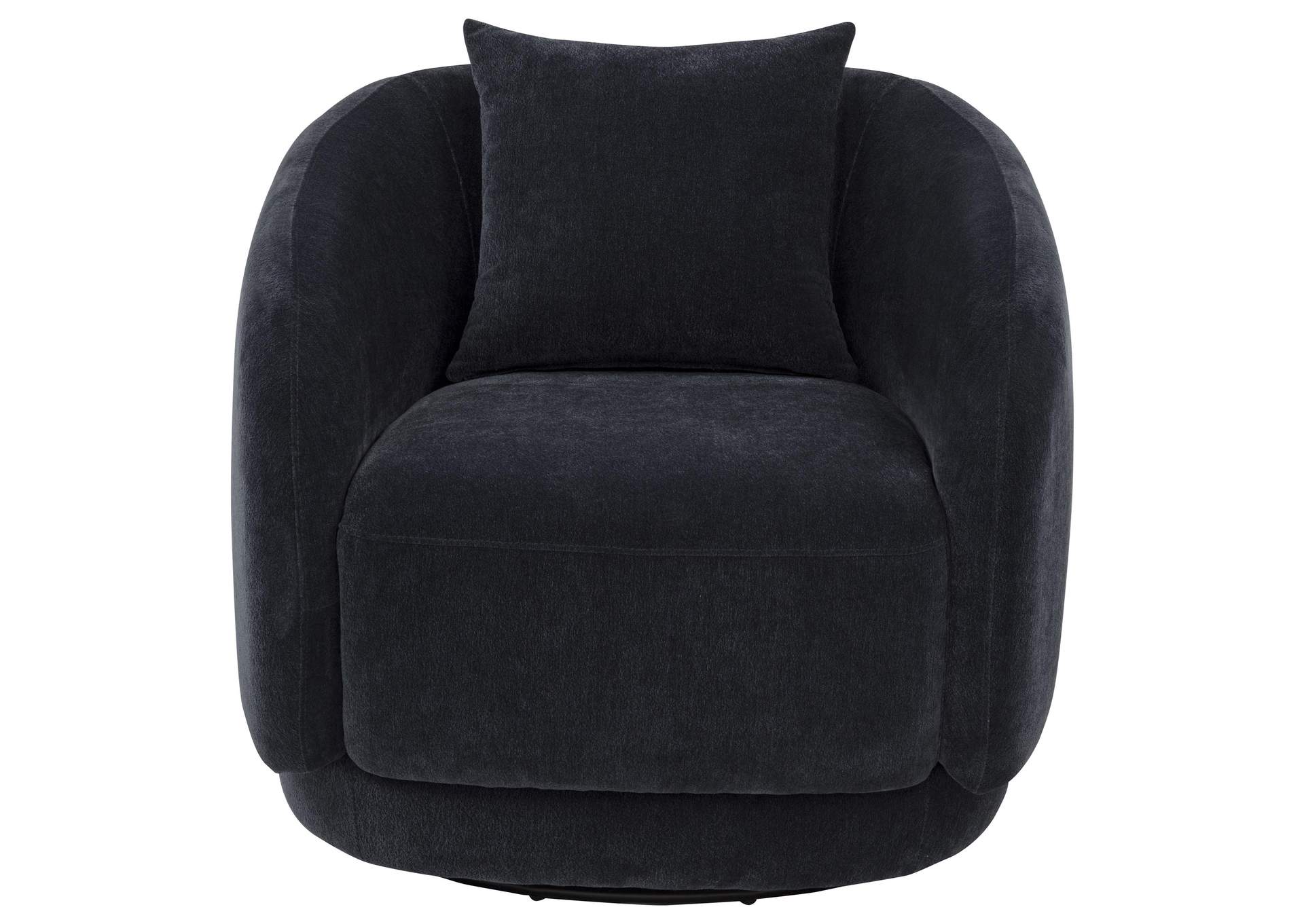 Arnaud Chenille Upholstered Swivel Accent Chair Navy image 4