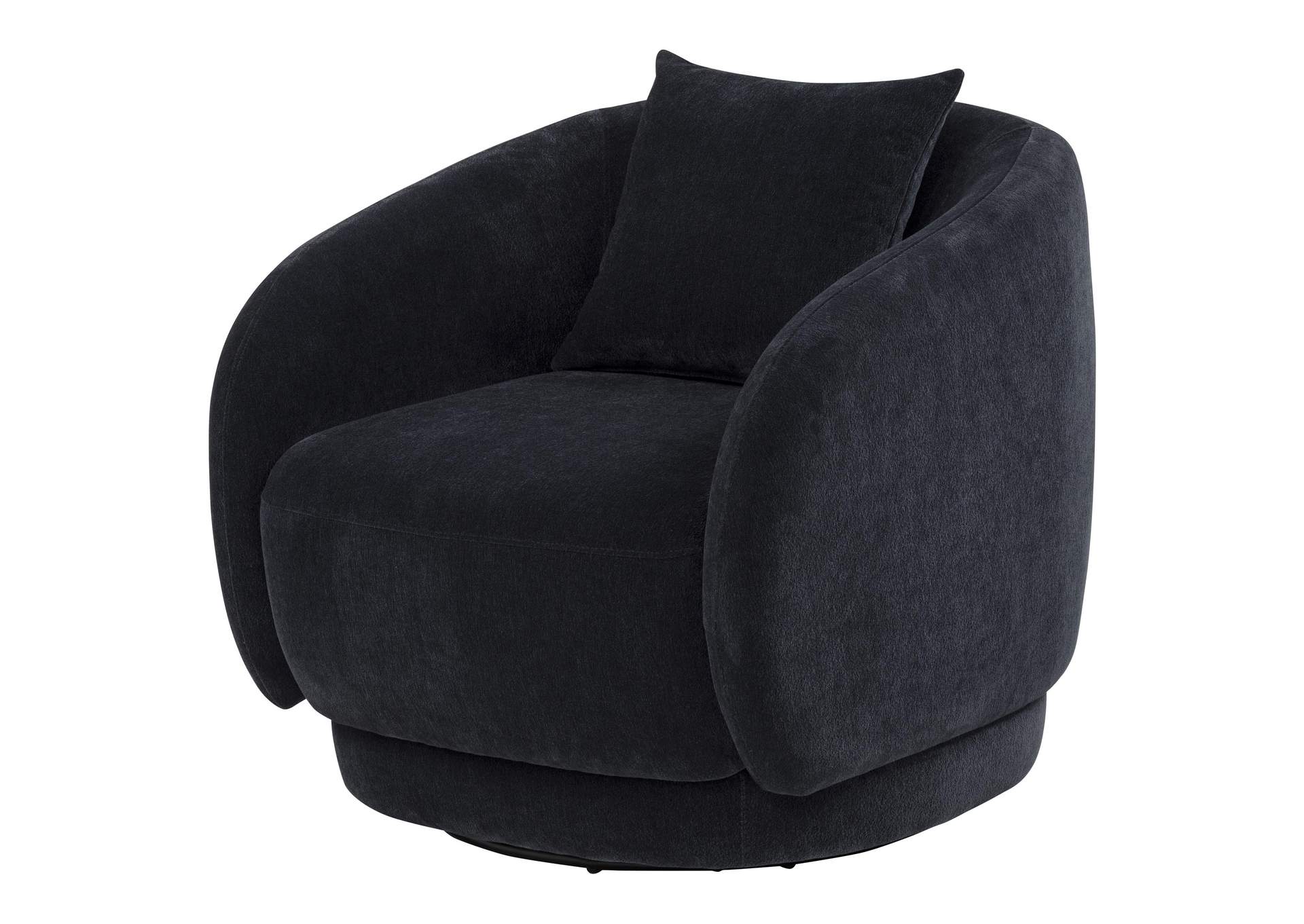 Arnaud Chenille Upholstered Swivel Accent Chair Navy image 5