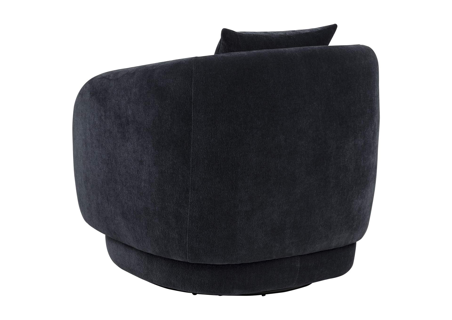 Arnaud Chenille Upholstered Swivel Accent Chair Navy image 7