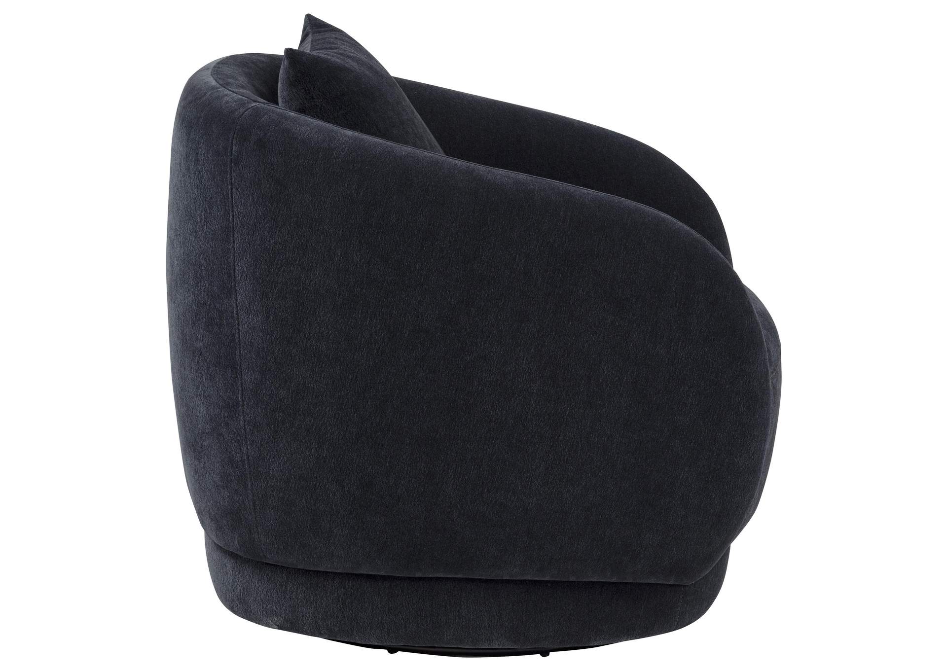 Arnaud Chenille Upholstered Swivel Accent Chair Navy image 8