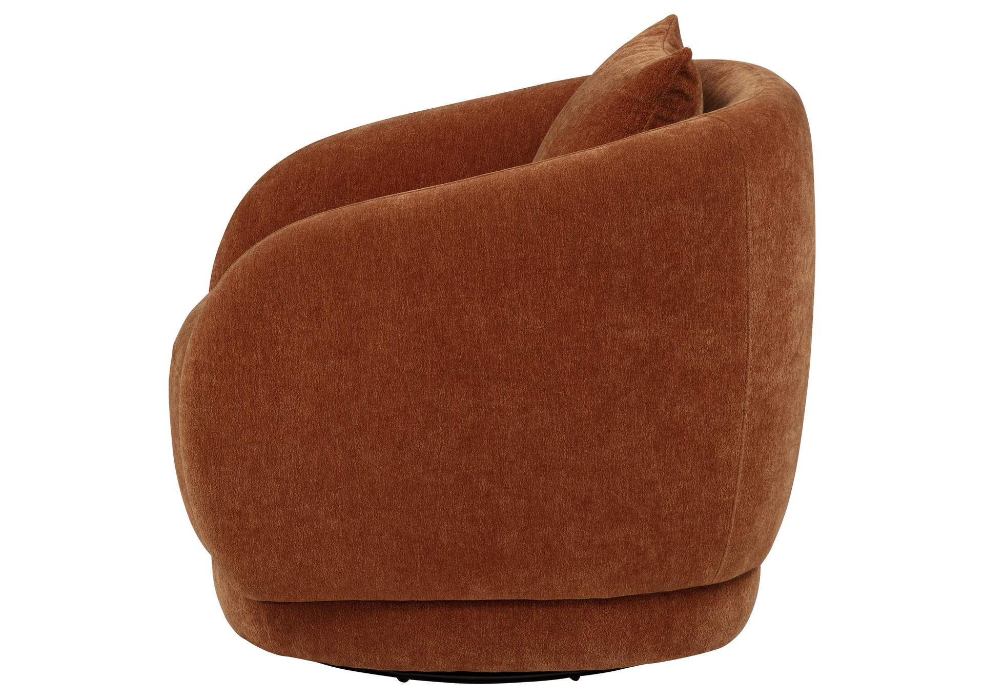 Arnaud Chenille Upholstered Swivel Accent Chair Burnt Orange image 6