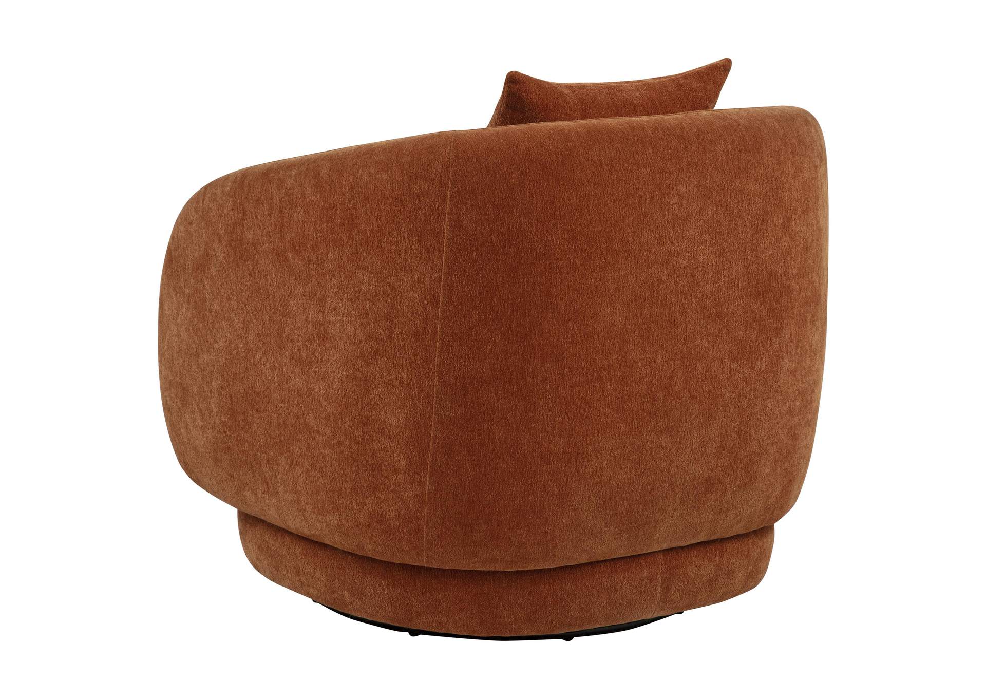Arnaud Chenille Upholstered Swivel Accent Chair Burnt Orange image 7