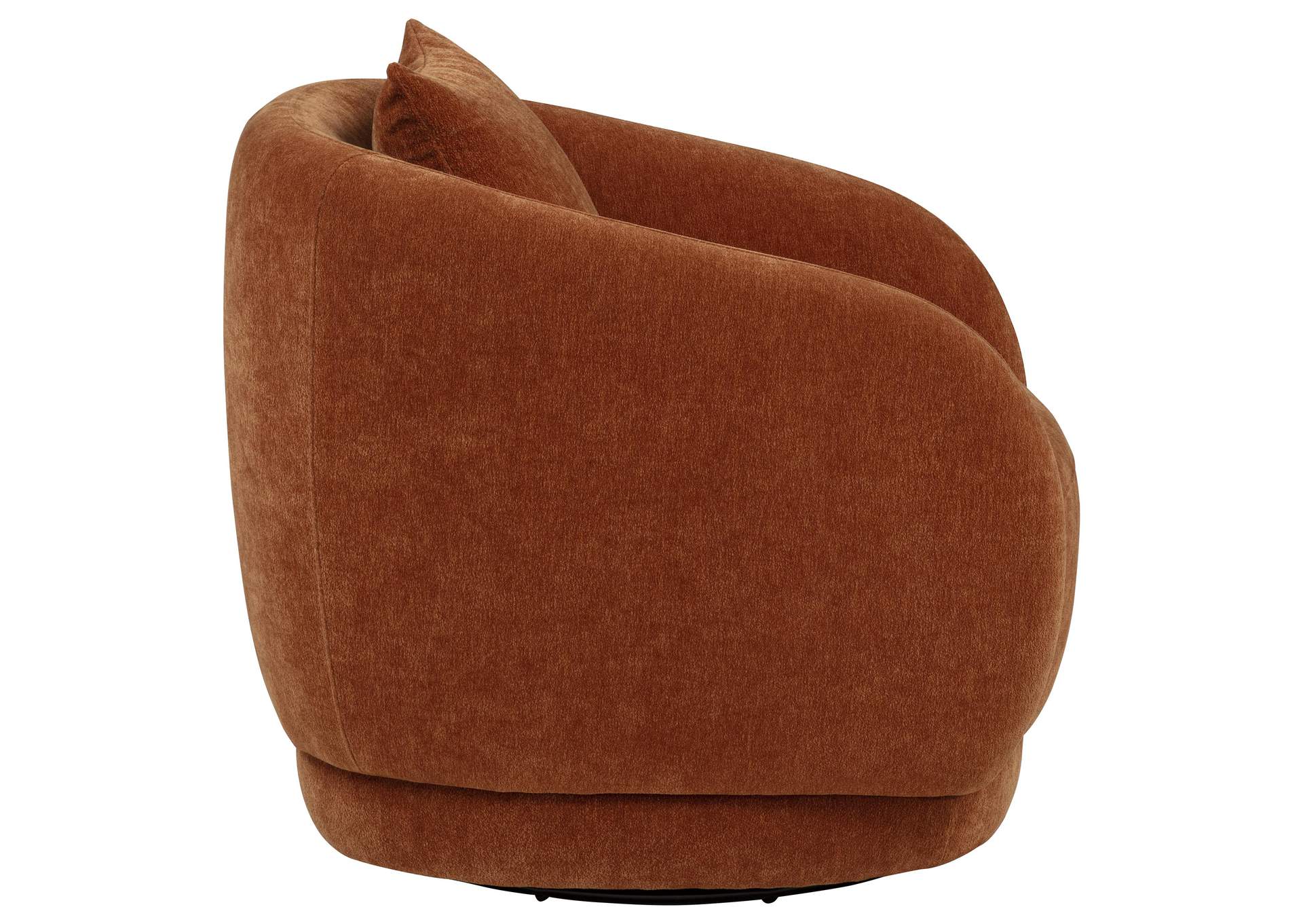 Arnaud Chenille Upholstered Swivel Accent Chair Burnt Orange image 8