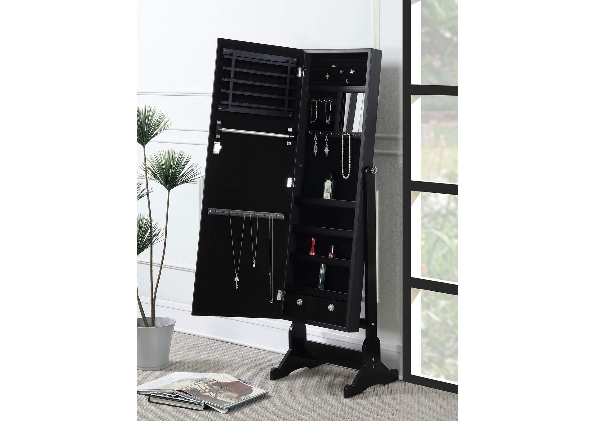 Tutuola Jewelry Cheval Mirror Black