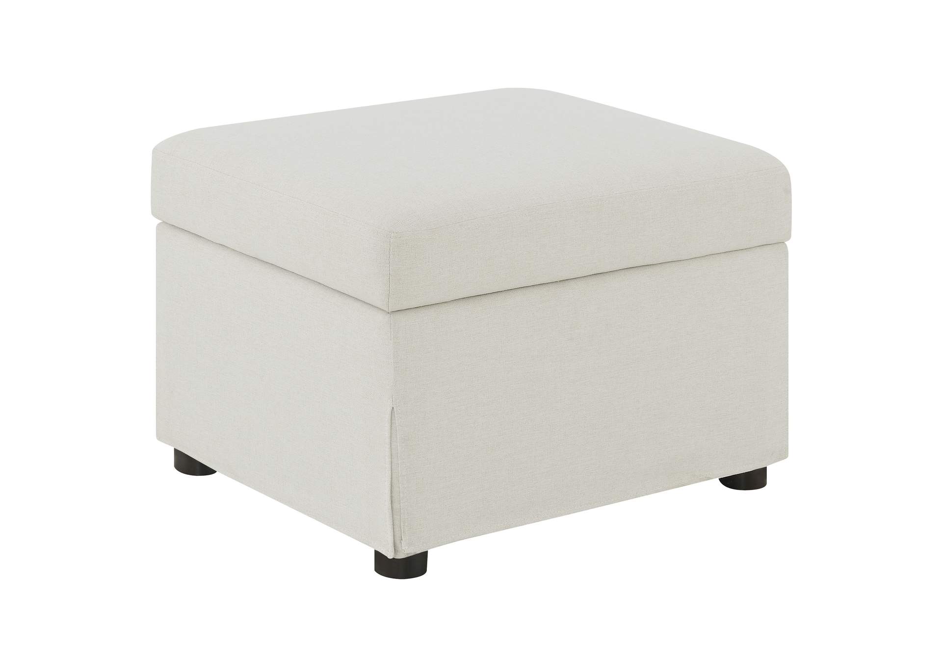 Winter Upholstered Hydraulic Lift Top Storage Ottoman Beige