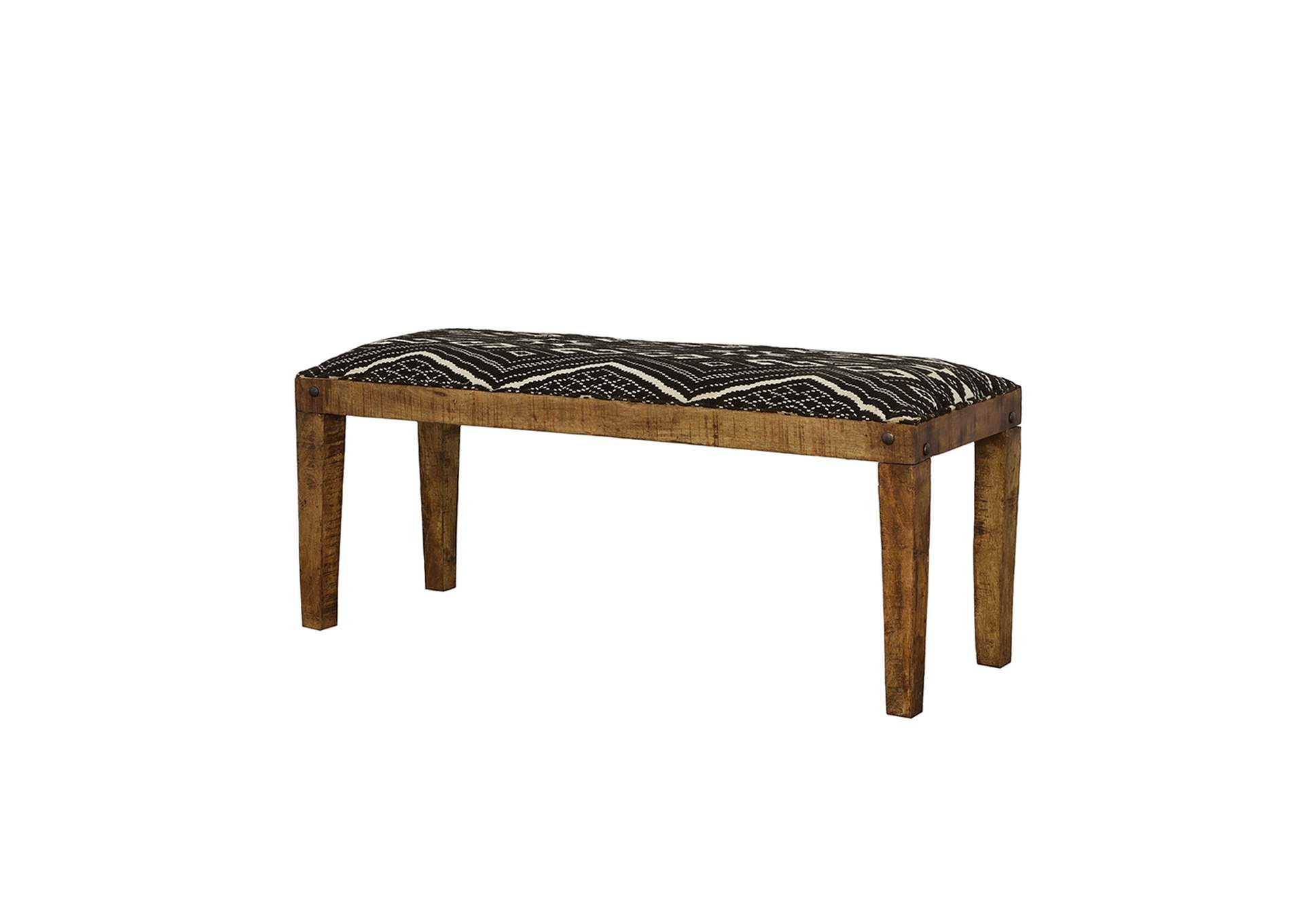 Lamont Rectangular Upholstered Bench Natural and Navy