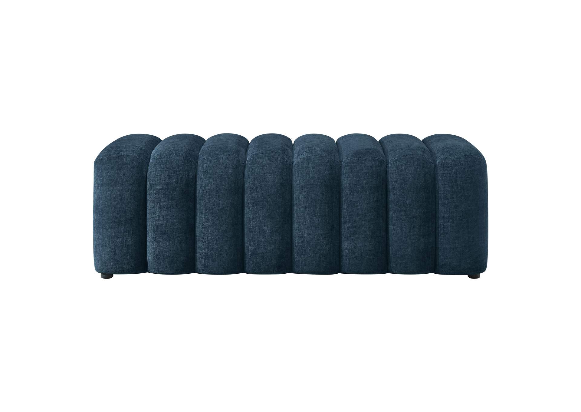 Summer Upholstered Channel Accent Bench Navy image 4