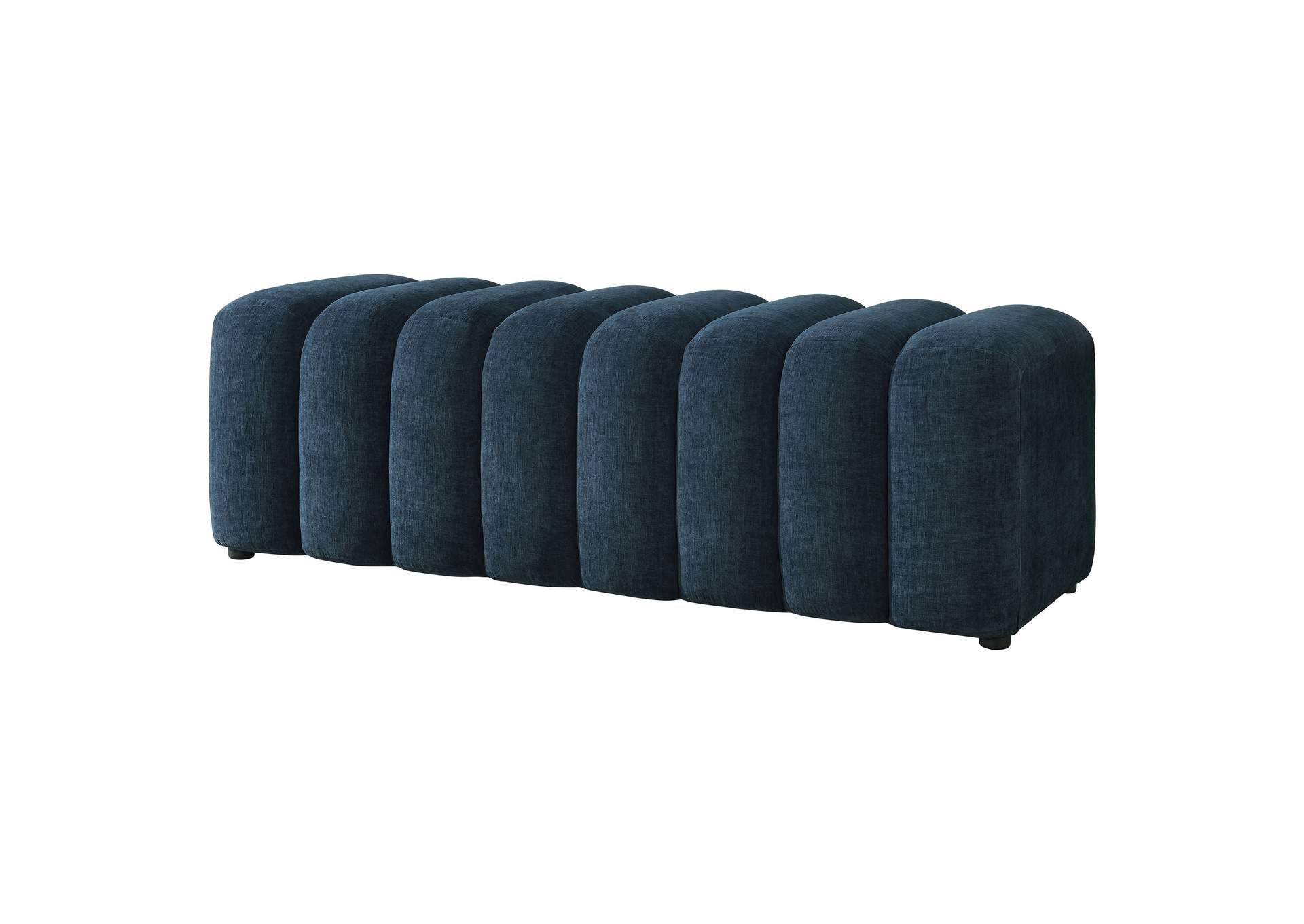 Summer Upholstered Channel Accent Bench Navy image 5