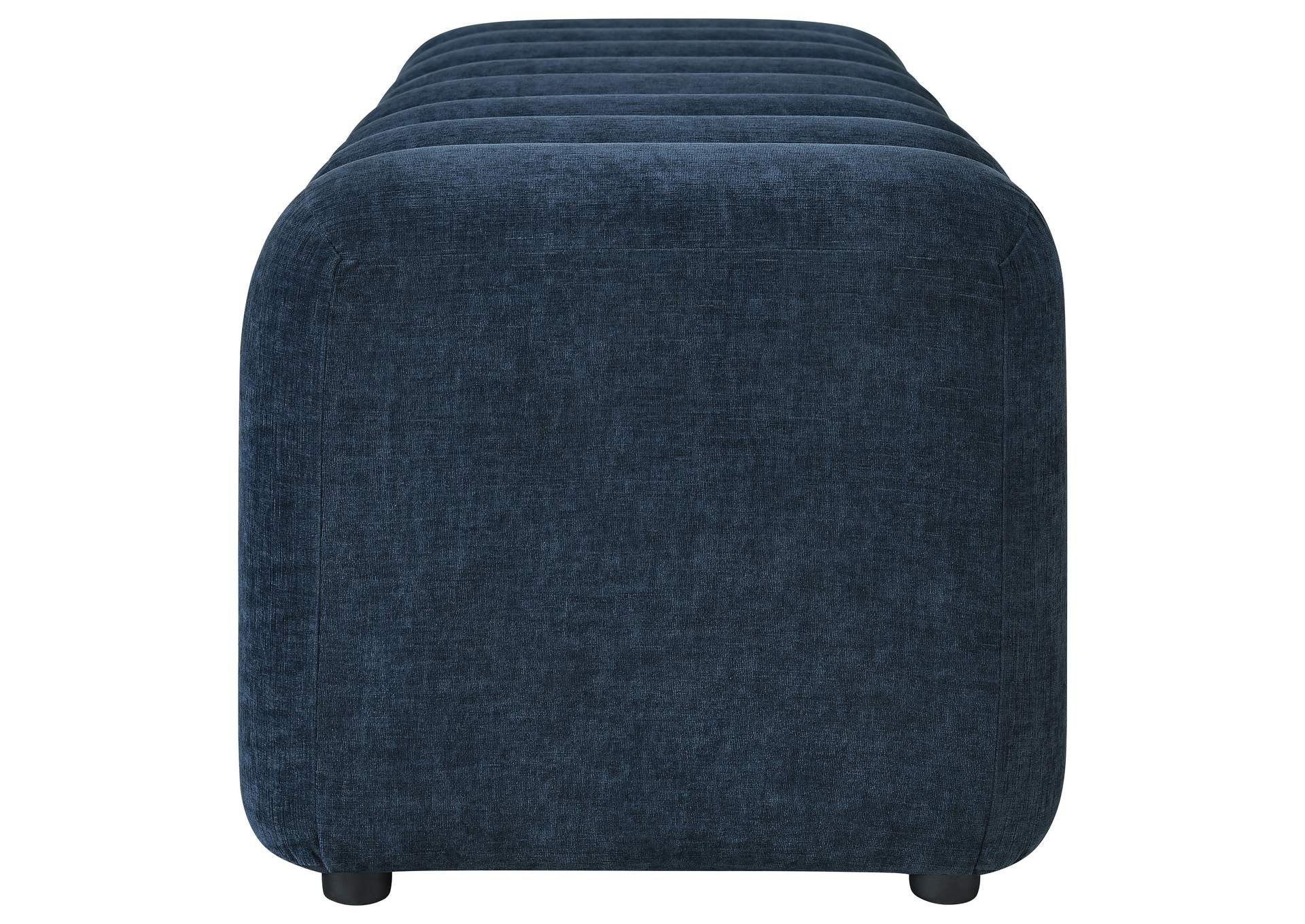 Summer Upholstered Channel Accent Bench Navy image 6