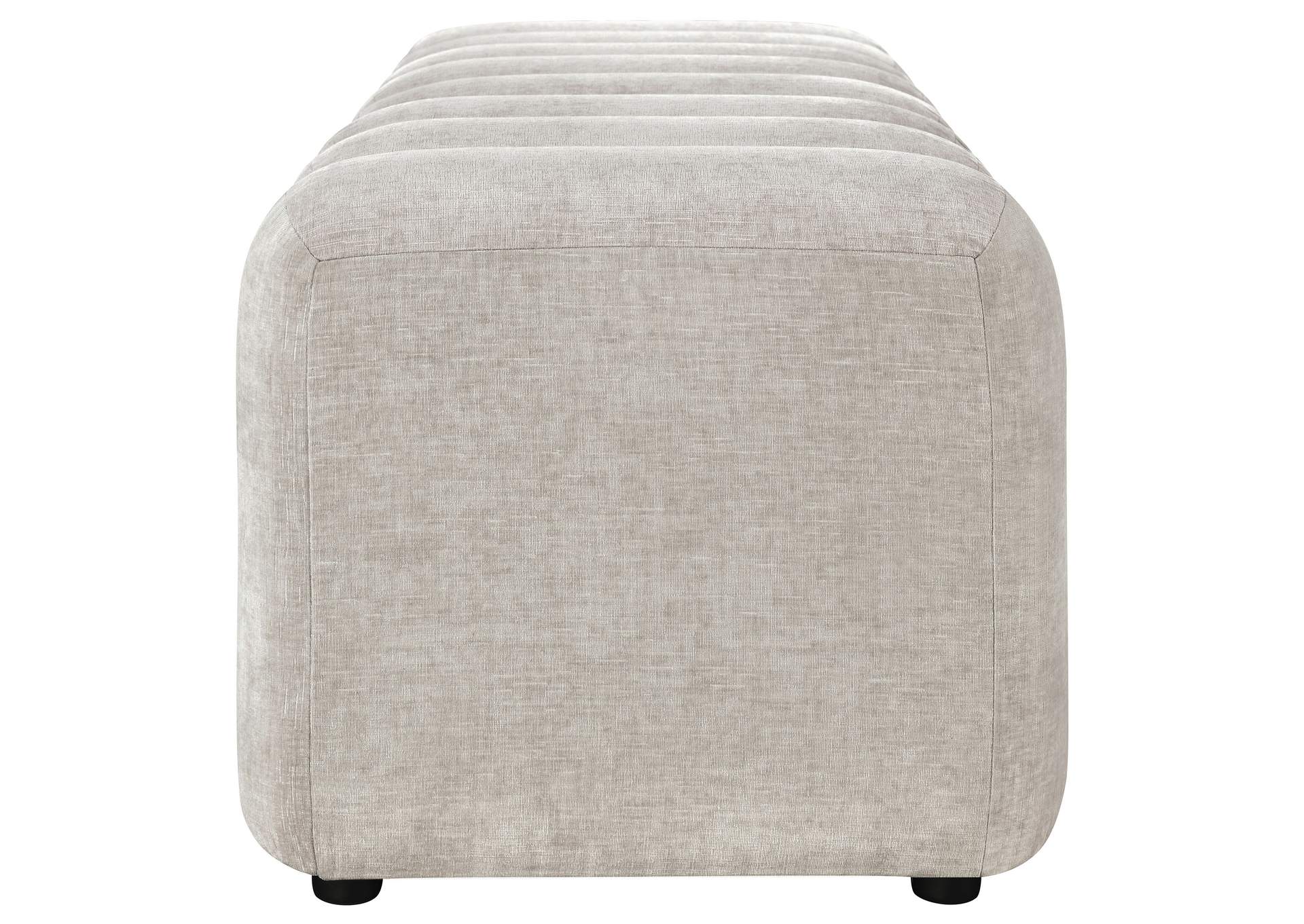 Summer Chenille Upholstered Channel Accent Bench Beige image 6