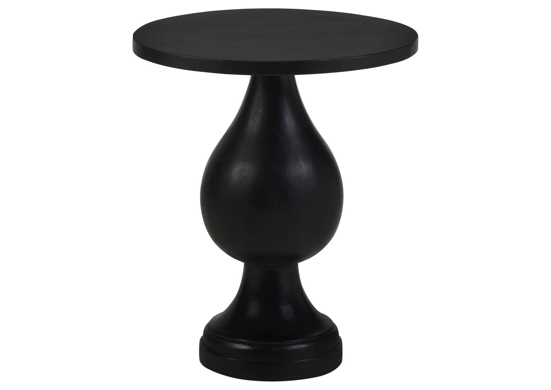 Dianella Round Pedestal Base Accent Side Table Black Stain