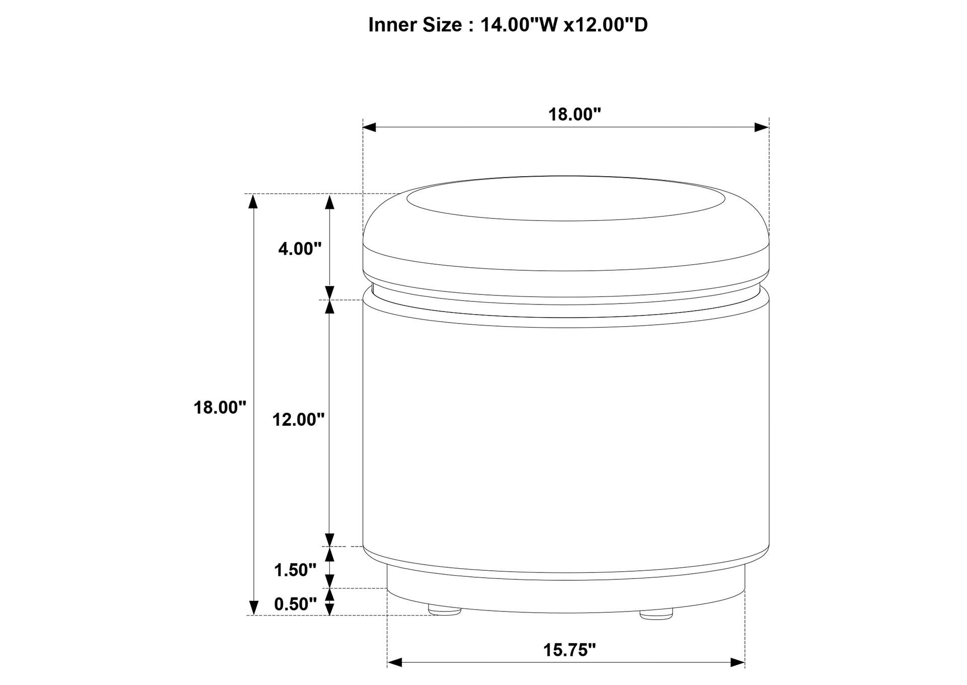Remuda Boucle Upholstered Round Storage Ottoman Ivory image 7
