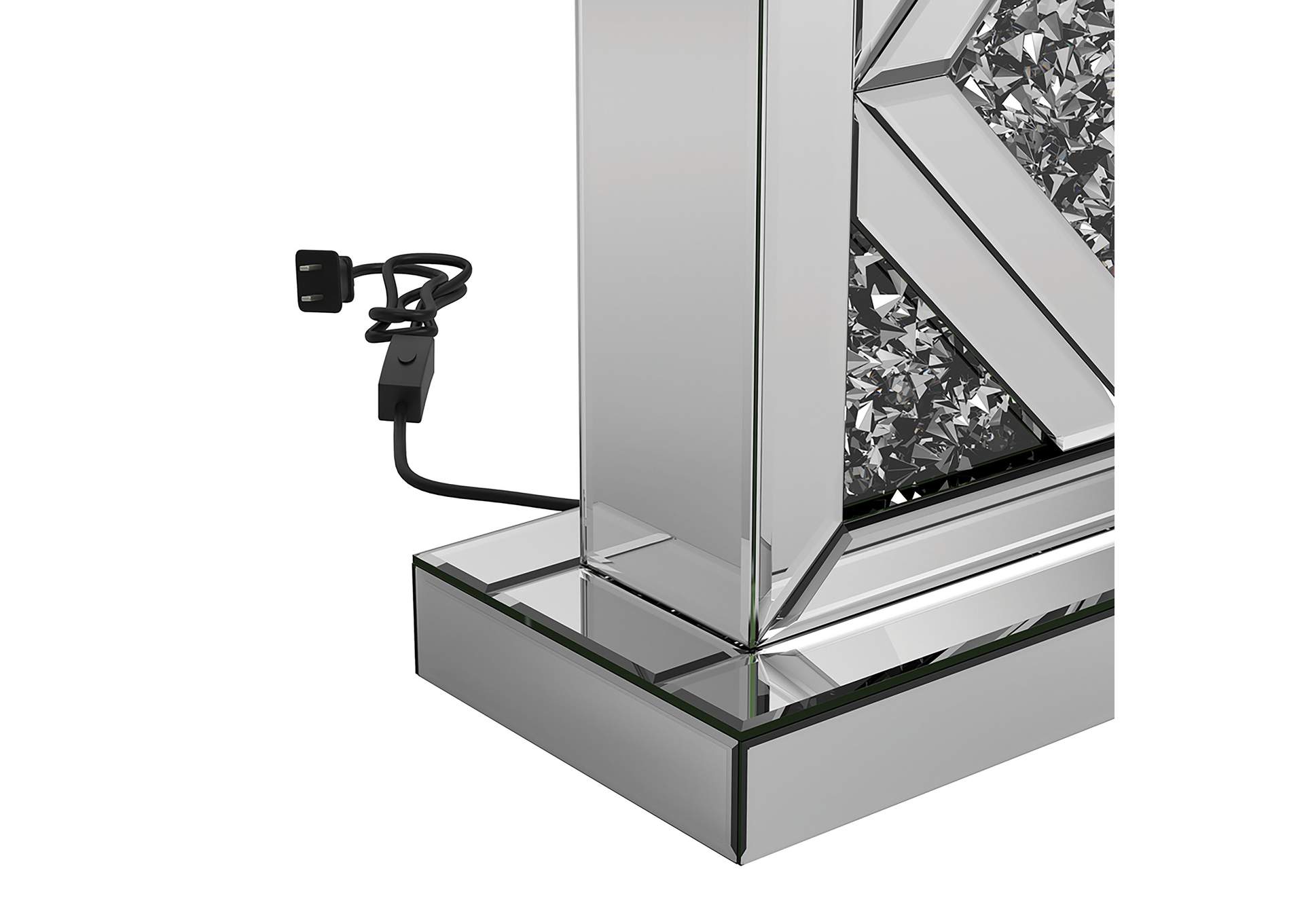 Carmen Geometric Base Table Lamp Silver