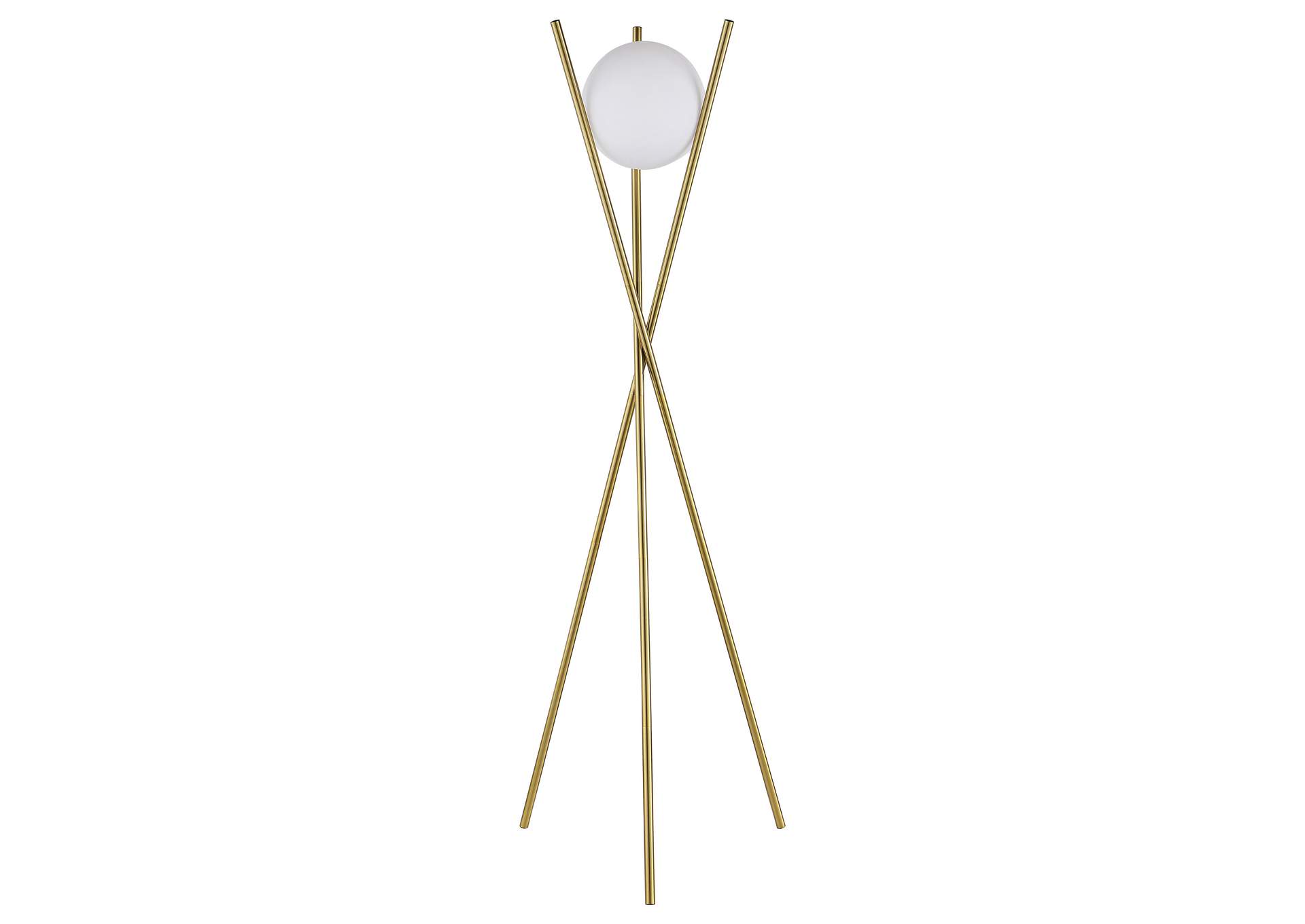 Yamileth 65-inch Spherical Bulb Metal Tripod Floor Lamp Gold