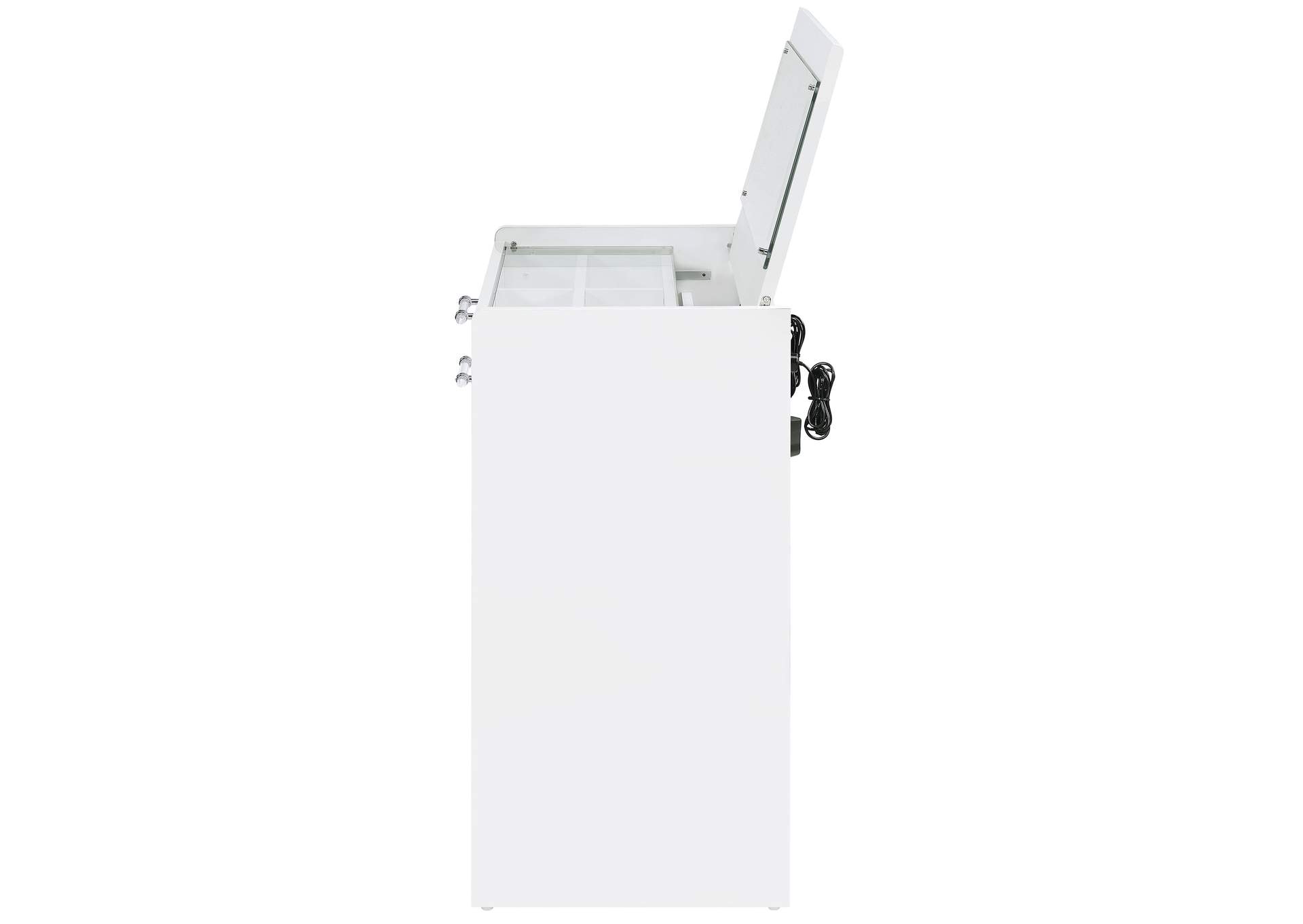 Danbury 3-drawer Makeup Vanity & Stool Set White High Gloss