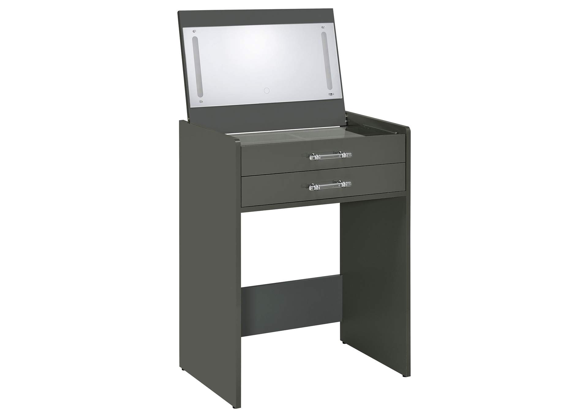 Danbury 3-drawer Makeup Vanity & Stool Set Grey High Gloss