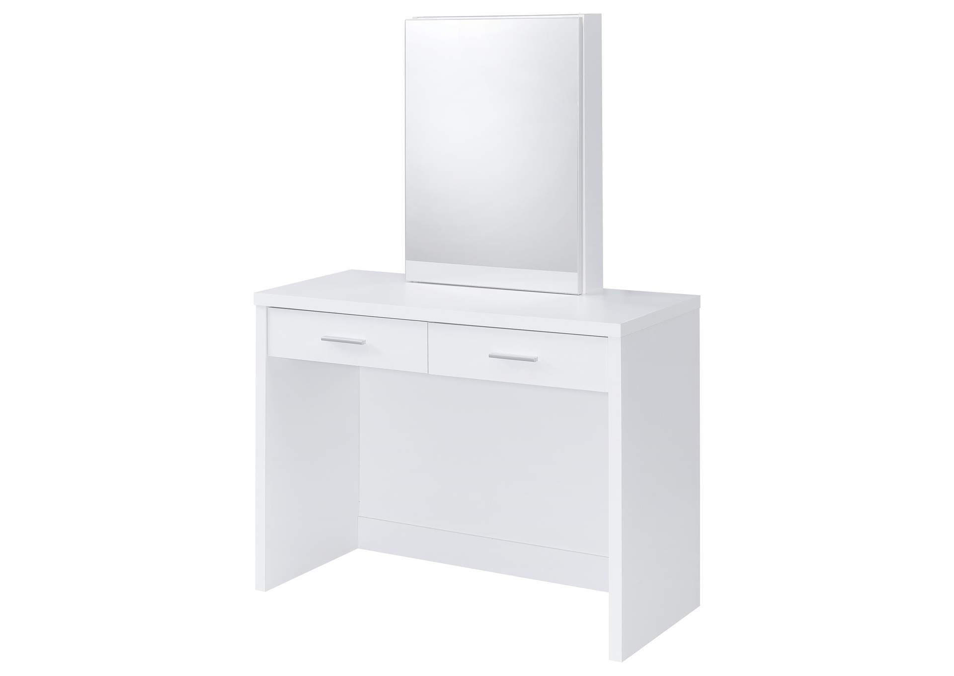 Bunbury Makeup Vanity Table Set Storage Mirror and Stool White image 16