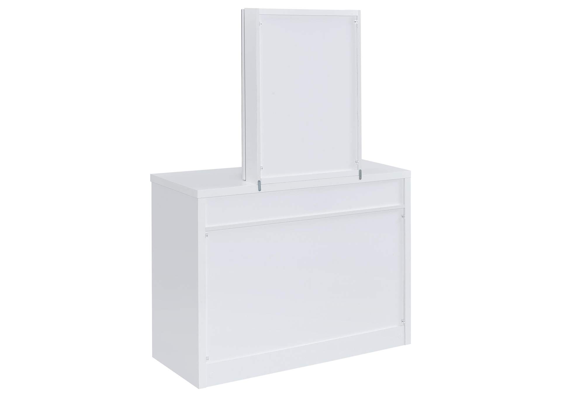 Bunbury Makeup Vanity Table Set Storage Mirror and Stool White image 14