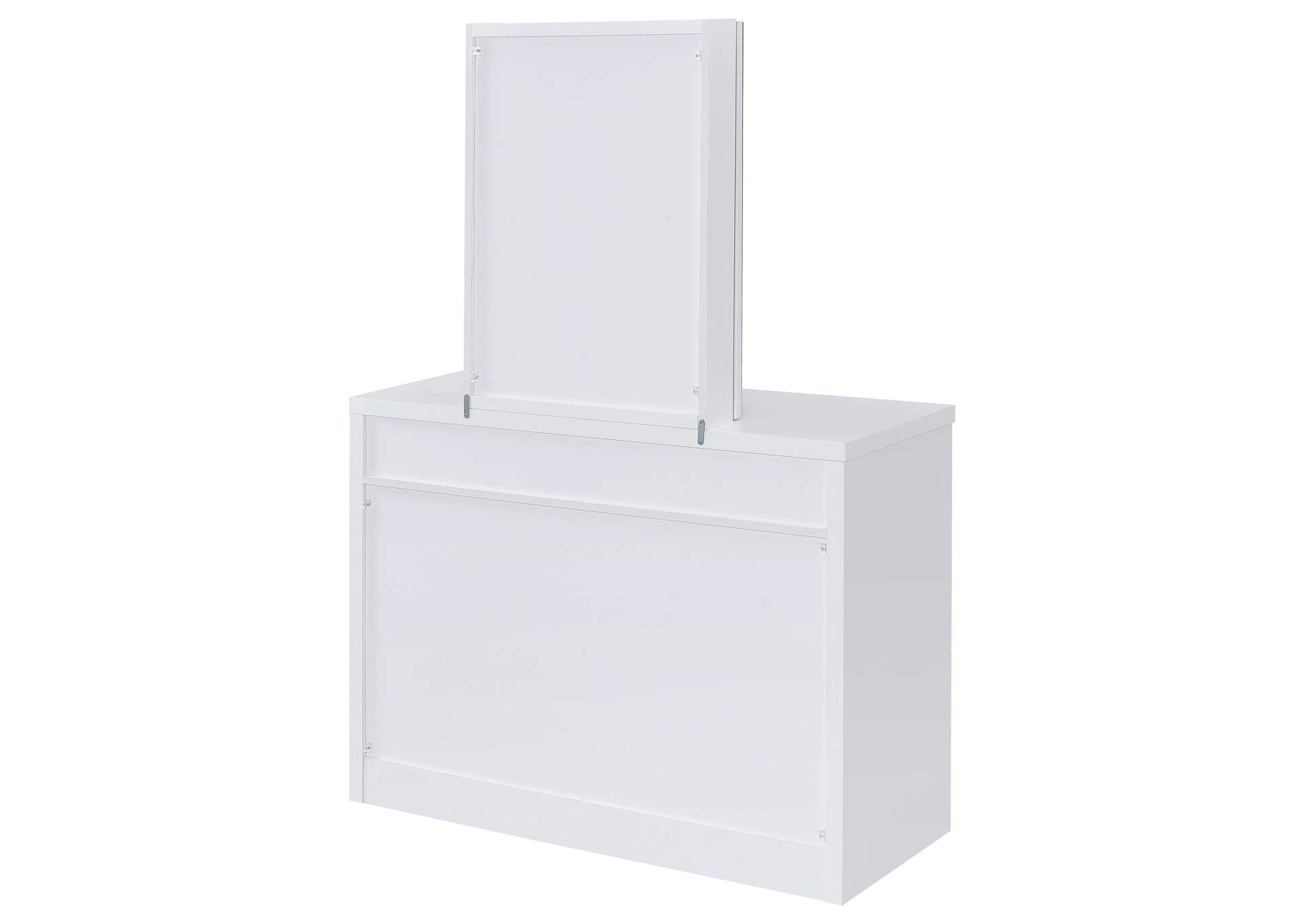 Bunbury Makeup Vanity Table Set Storage Mirror and Stool White image 13