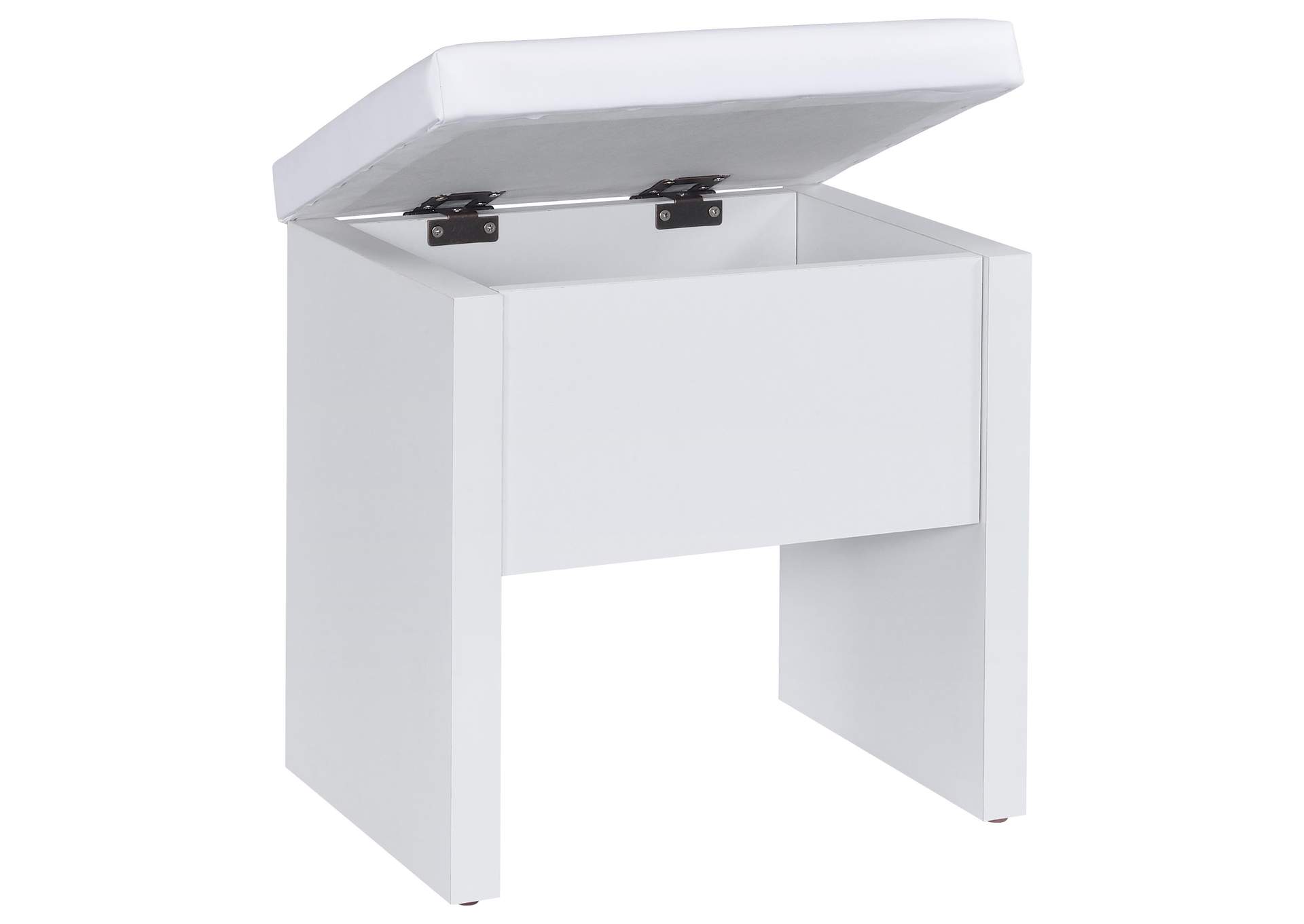 Bunbury Makeup Vanity Table Set Storage Mirror and Stool White image 9
