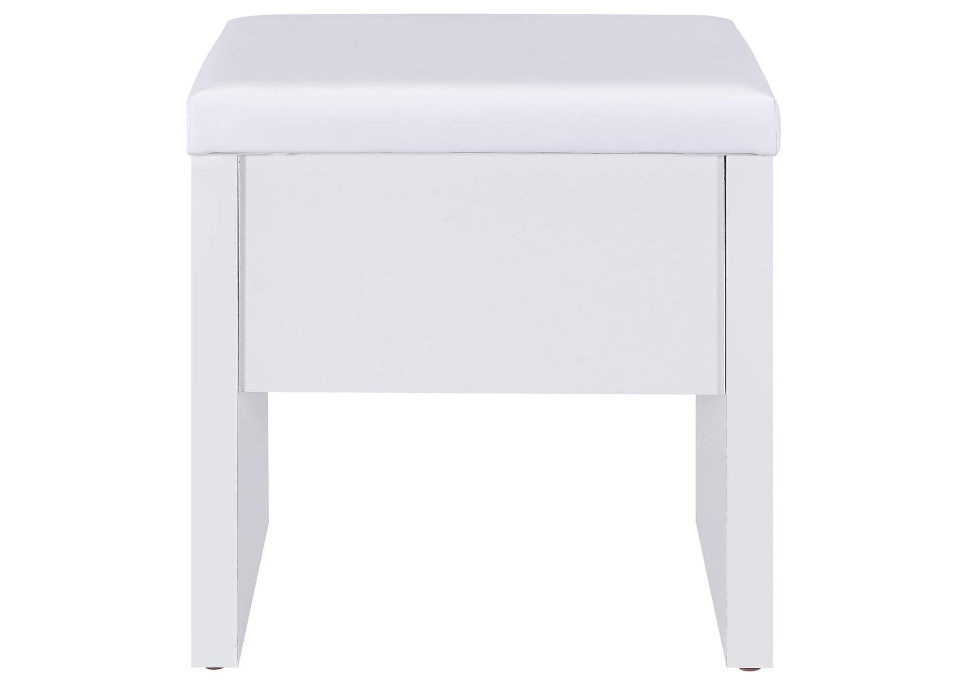 Bunbury Makeup Vanity Table Set Storage Mirror and Stool White image 8