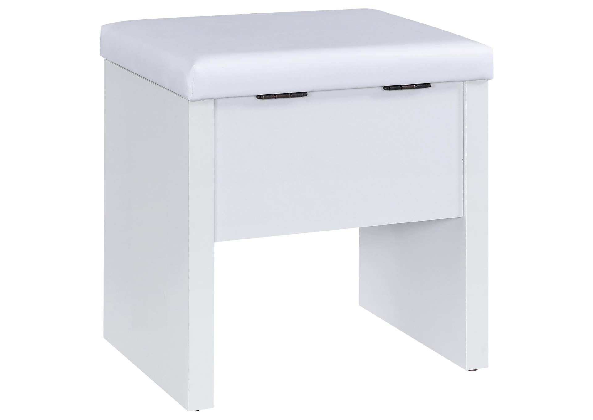 Bunbury Makeup Vanity Table Set Storage Mirror and Stool White image 7
