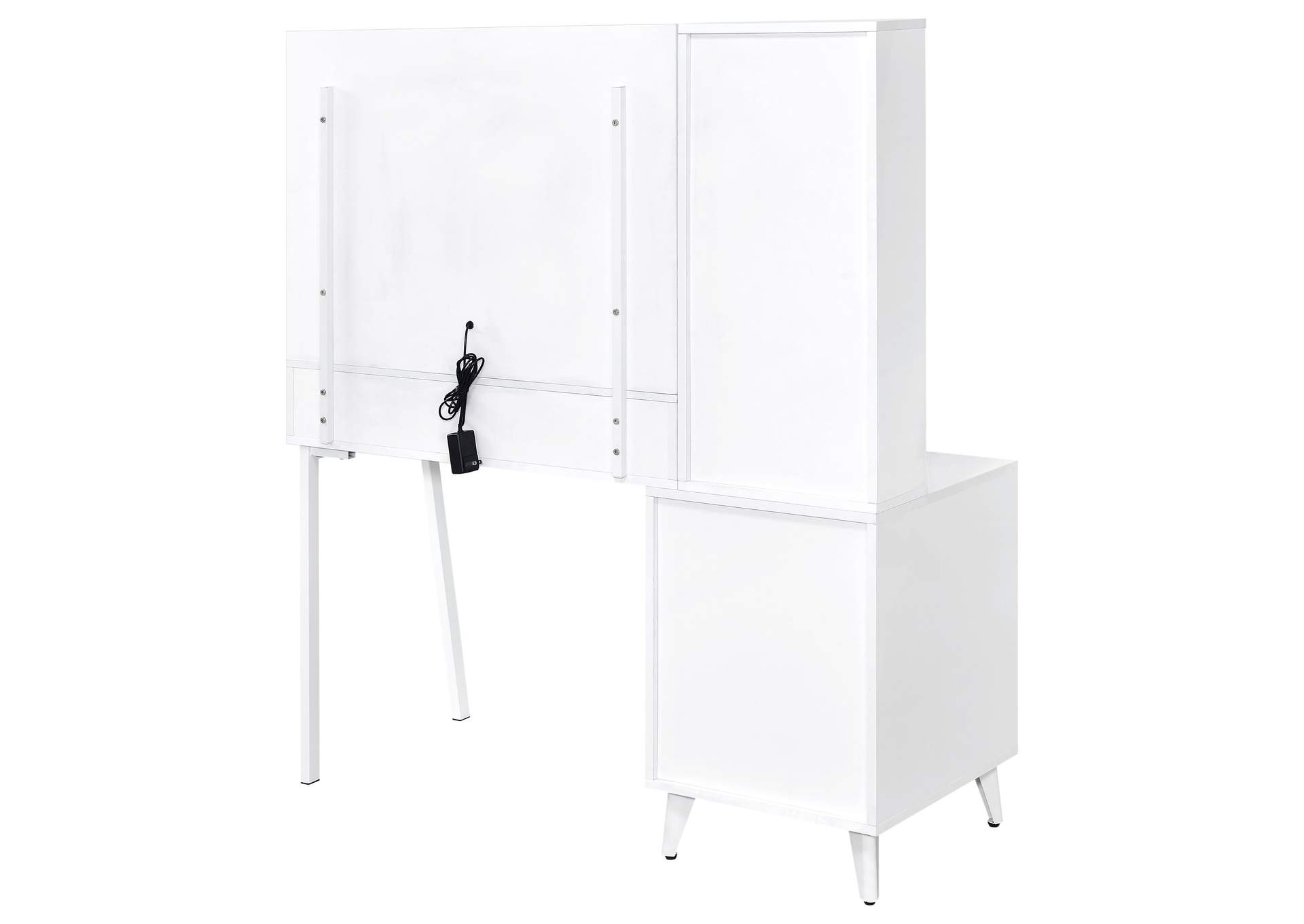Souza 5-Drawer Makeup Vanity Table With LED Mirror White High Gloss image 11